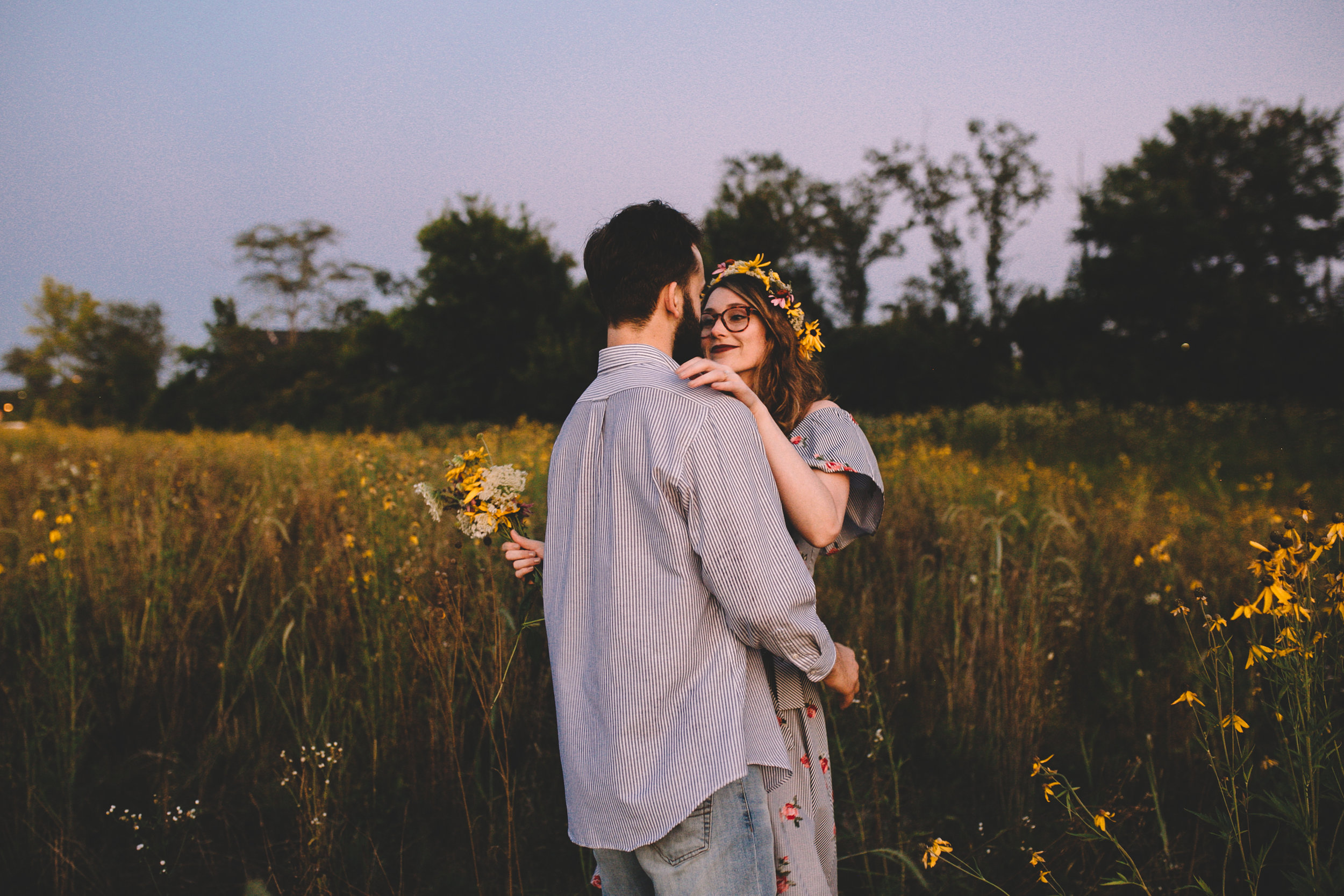 Golden Wildflower Field Engagement Photos Indianapolis, IN Again We Say Rejoice Photography  (59 of 83).jpg