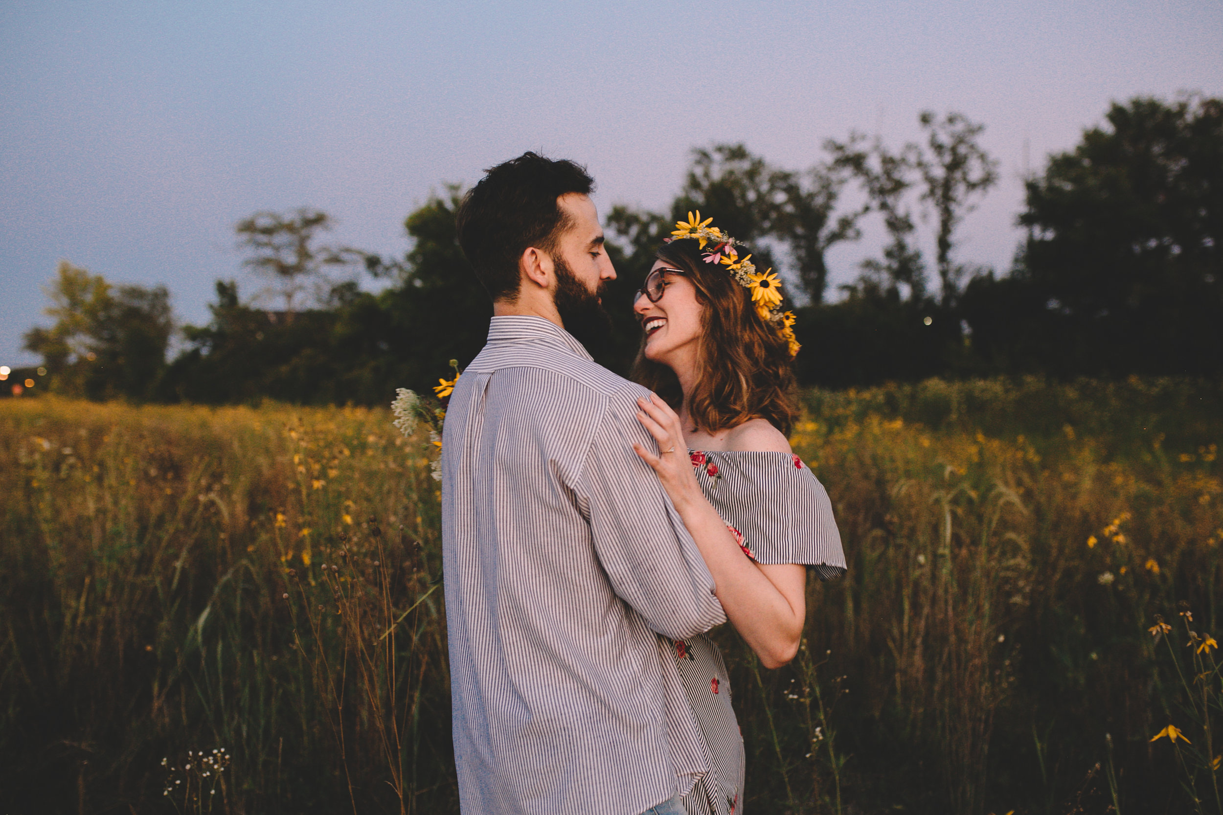 Golden Wildflower Field Engagement Photos Indianapolis, IN Again We Say Rejoice Photography  (61 of 83).jpg