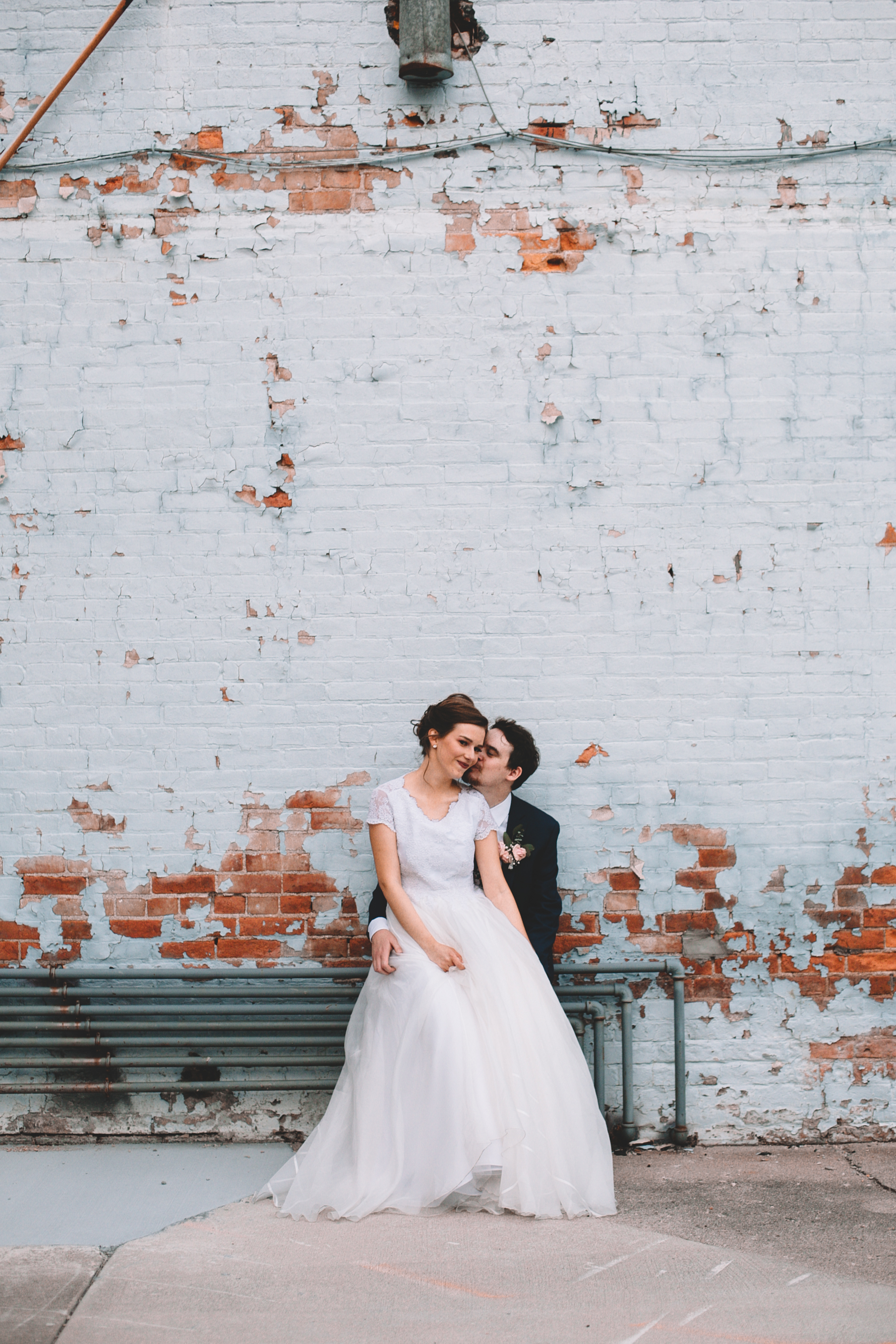 Urban Distressed Brick Wall Bridal Portraits Again We Say Rejoice Photography (2 of 18).jpg