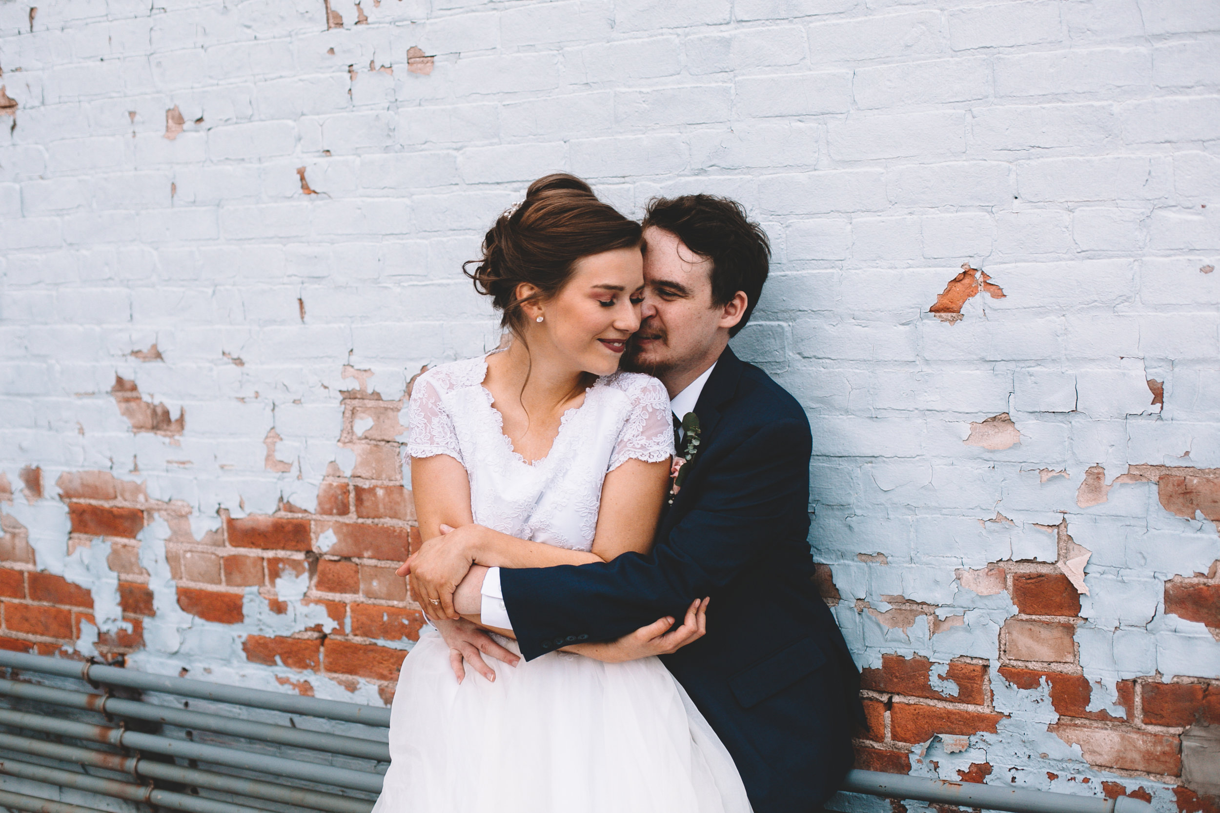 Urban Distressed Brick Wall Bridal Portraits Again We Say Rejoice Photography (3 of 18).jpg