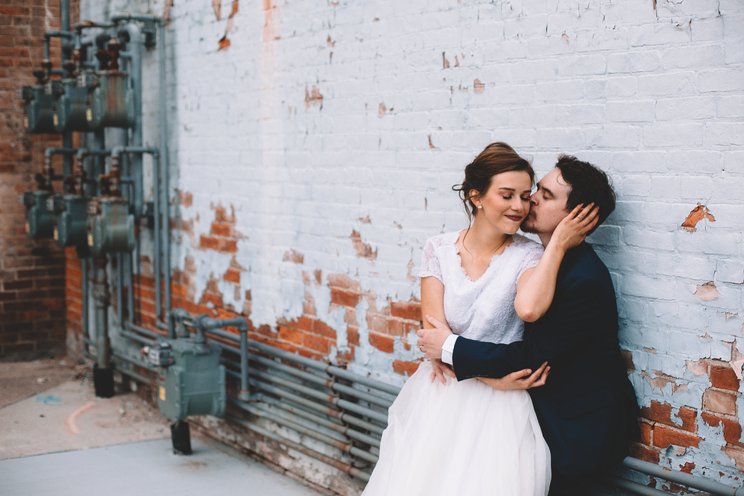 Urban Distressed Brick Wall Bridal Portraits Again We Say Rejoice Photography (4 of 18).jpg