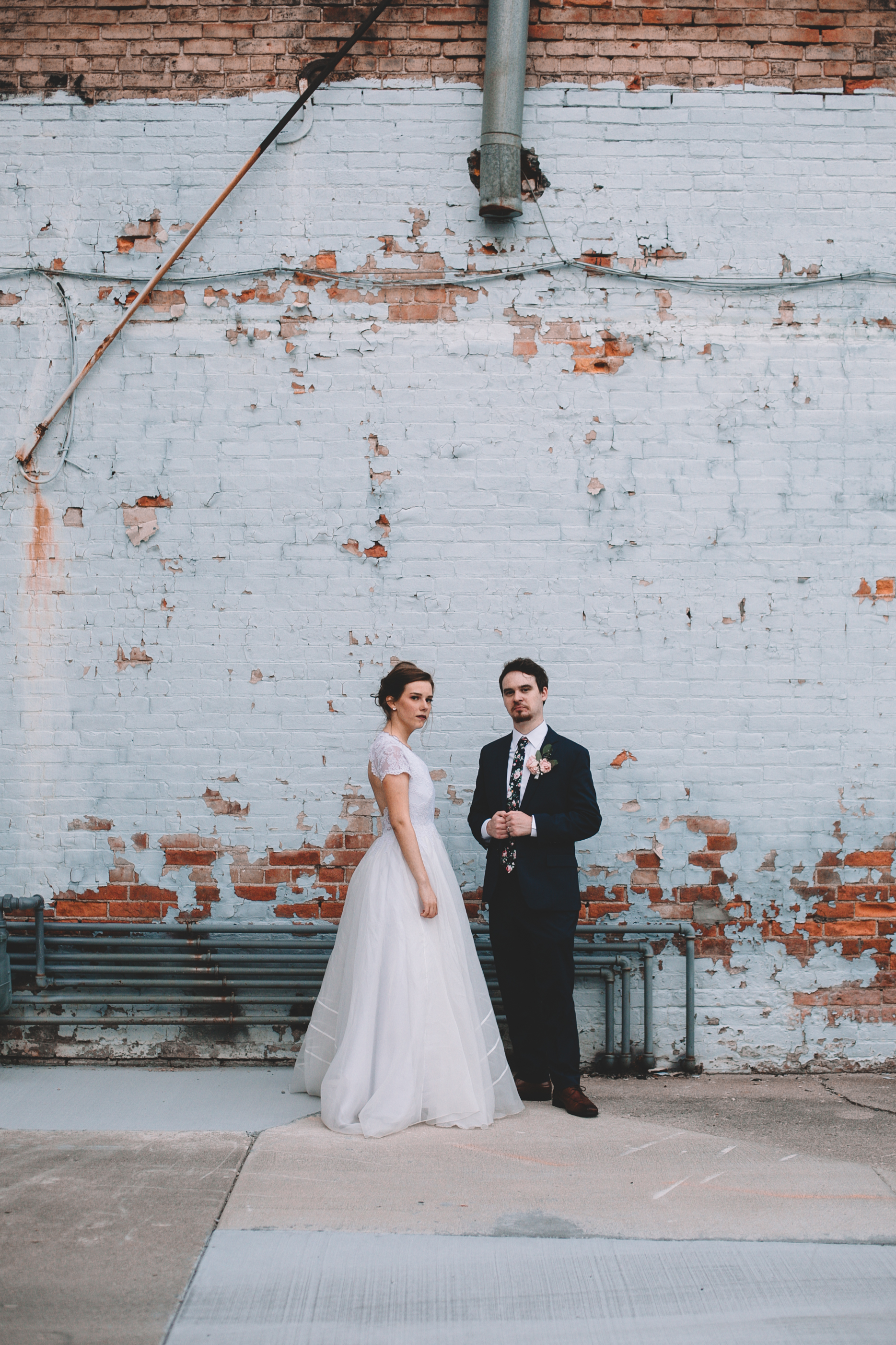 Urban Distressed Brick Wall Bridal Portraits Again We Say Rejoice Photography (7 of 18).jpg