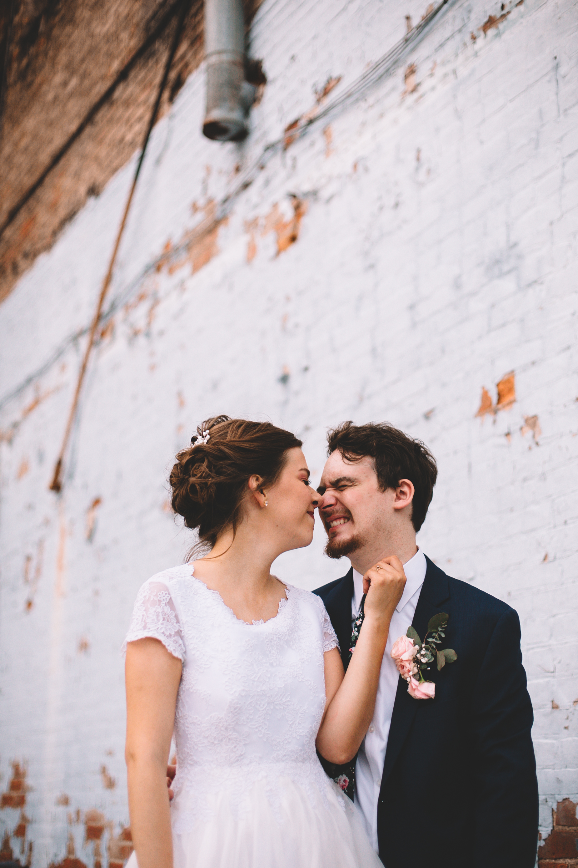 Urban Distressed Brick Wall Bridal Portraits Again We Say Rejoice Photography (10 of 18).jpg