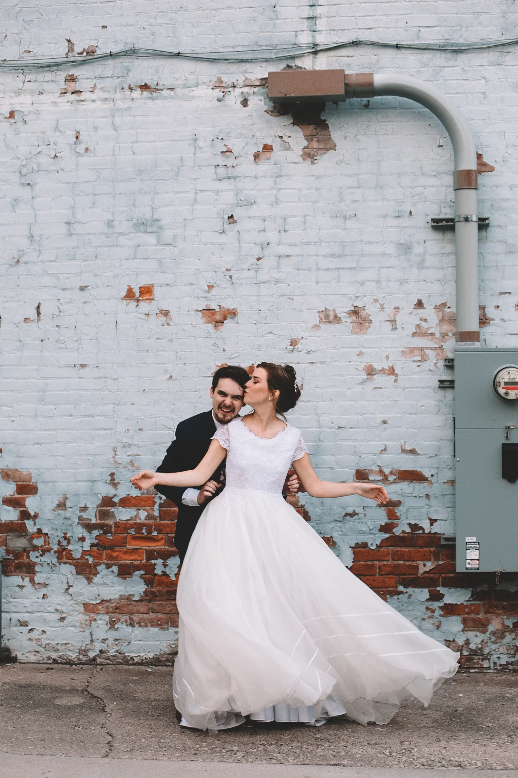 Urban Distressed Brick Wall Bridal Portraits Again We Say Rejoice Photography (9 of 18).jpg