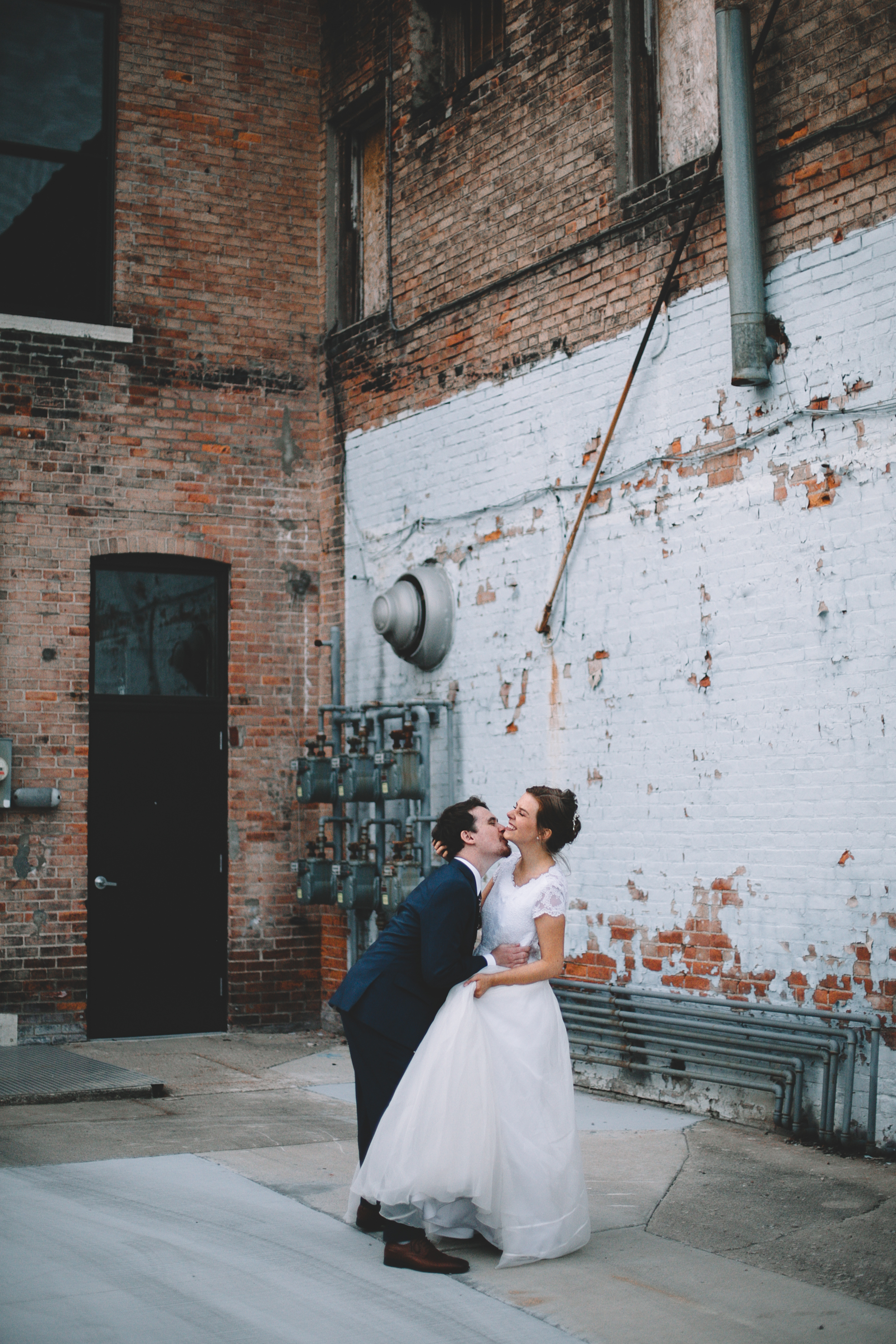 Urban Distressed Brick Wall Bridal Portraits Again We Say Rejoice Photography (16 of 18).jpg