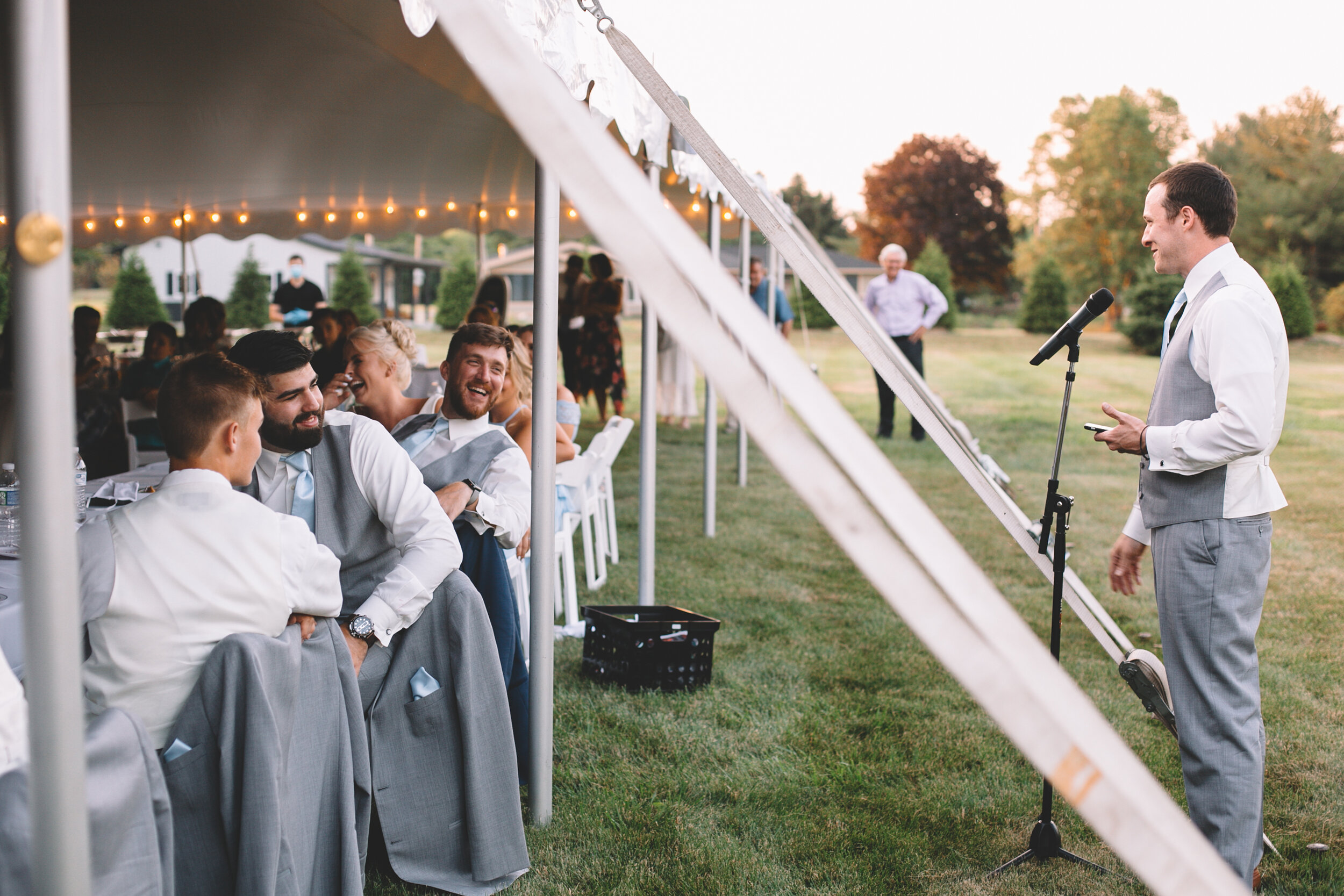 Matt + McKenah Fishers, IN Backyard Wedding Reception Speaches, Dancing, Cake (1 of 51).jpg