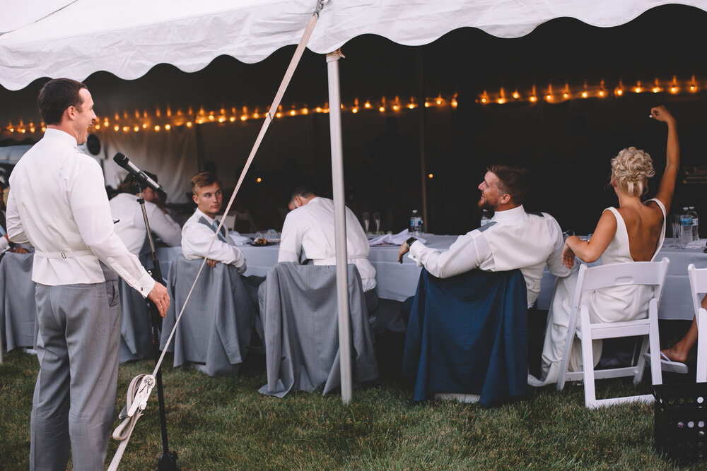 Matt + McKenah Fishers, IN Backyard Wedding Reception Speaches, Dancing, Cake (2 of 51).jpg