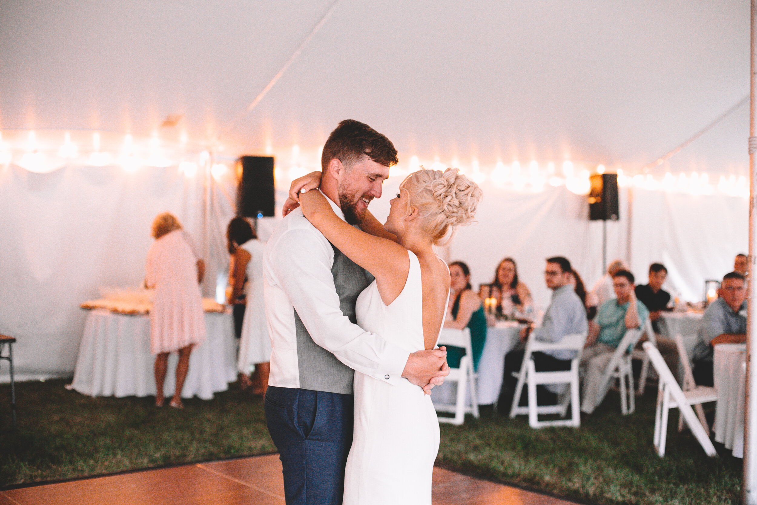 Matt + McKenah Fishers, IN Backyard Wedding Reception Speaches, Dancing, Cake (15 of 51).jpg