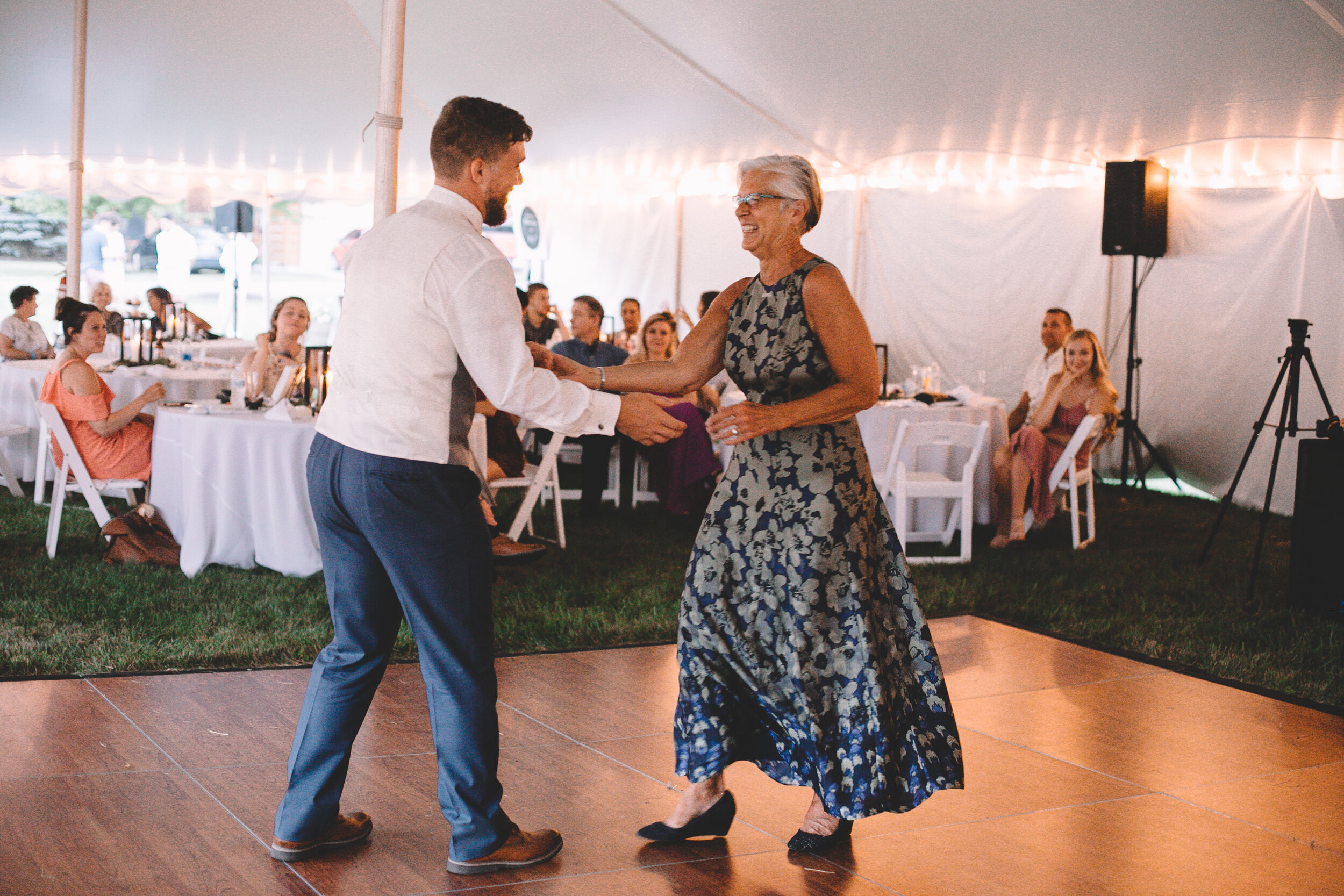 Matt + McKenah Fishers, IN Backyard Wedding Reception Speaches, Dancing, Cake (21 of 51).jpg