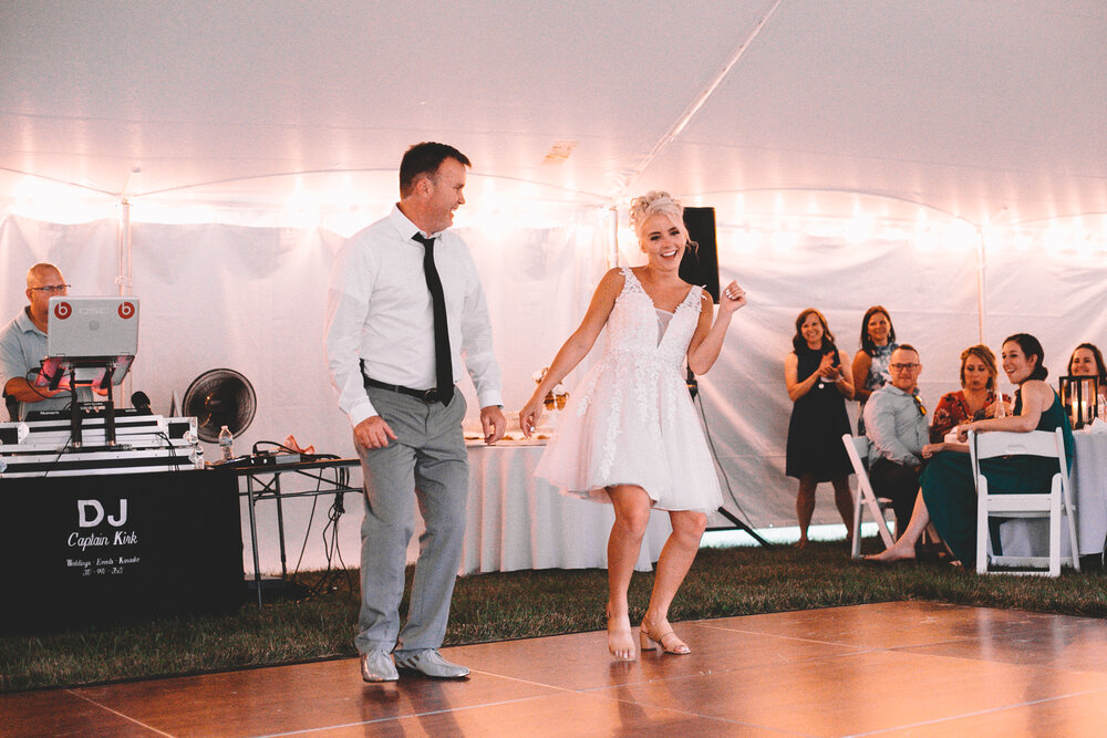 Matt + McKenah Fishers, IN Backyard Wedding Reception Speaches, Dancing, Cake (25 of 51).jpg