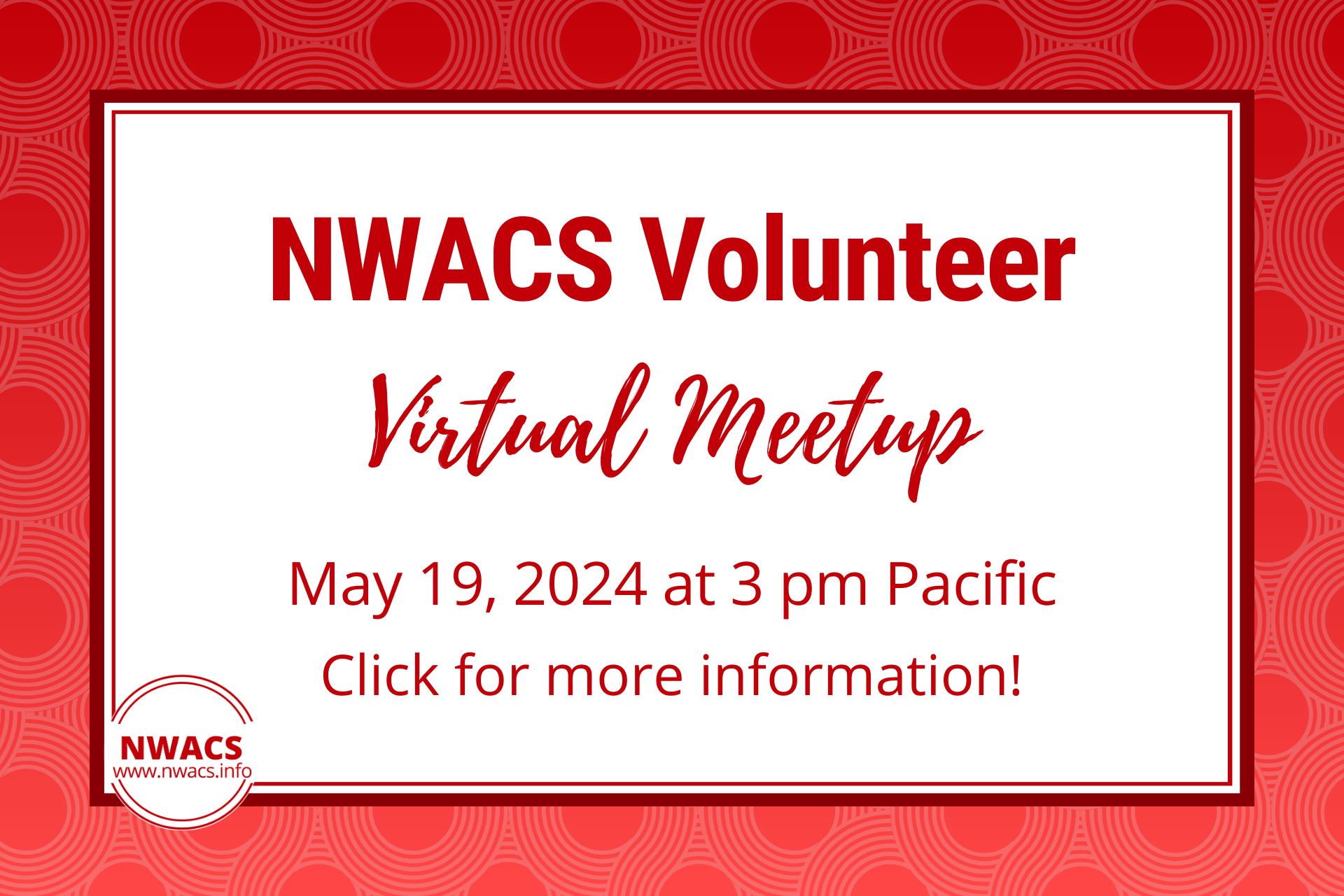 Volunteer Virtual Meetup (click for more information)
