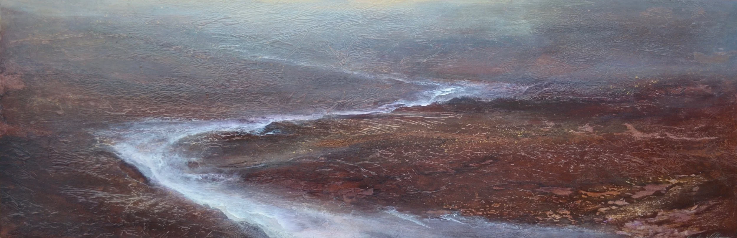 Impulse , 24"x72" mixed media on wood ~ SOLD