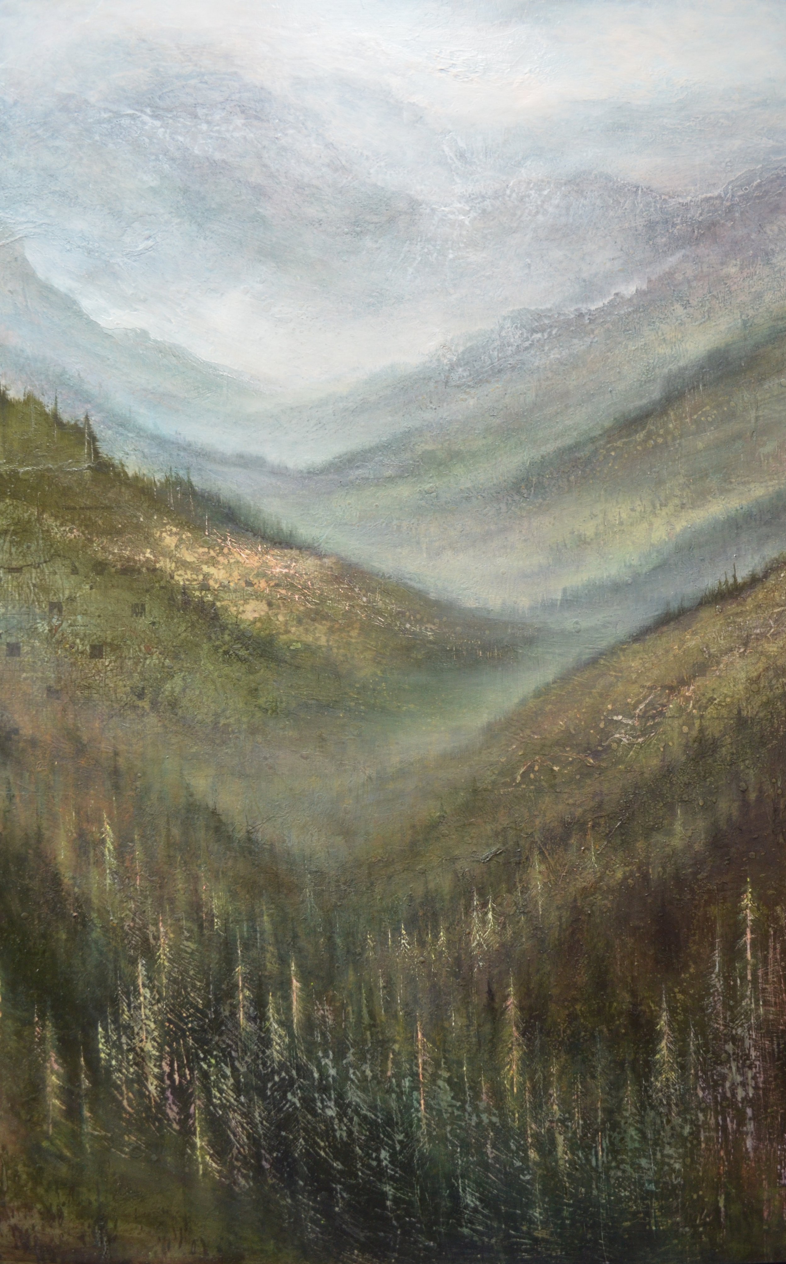   White Pine , 60"x 40" mixed media on wood ~ SOLD  