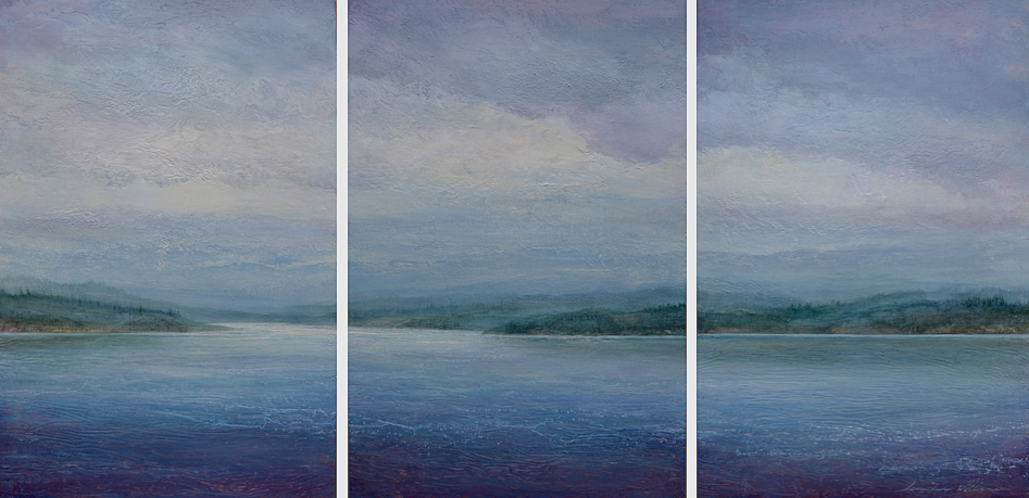   At Bay , triptych 36”x 72”, mixed media on wood ~ SOLD  