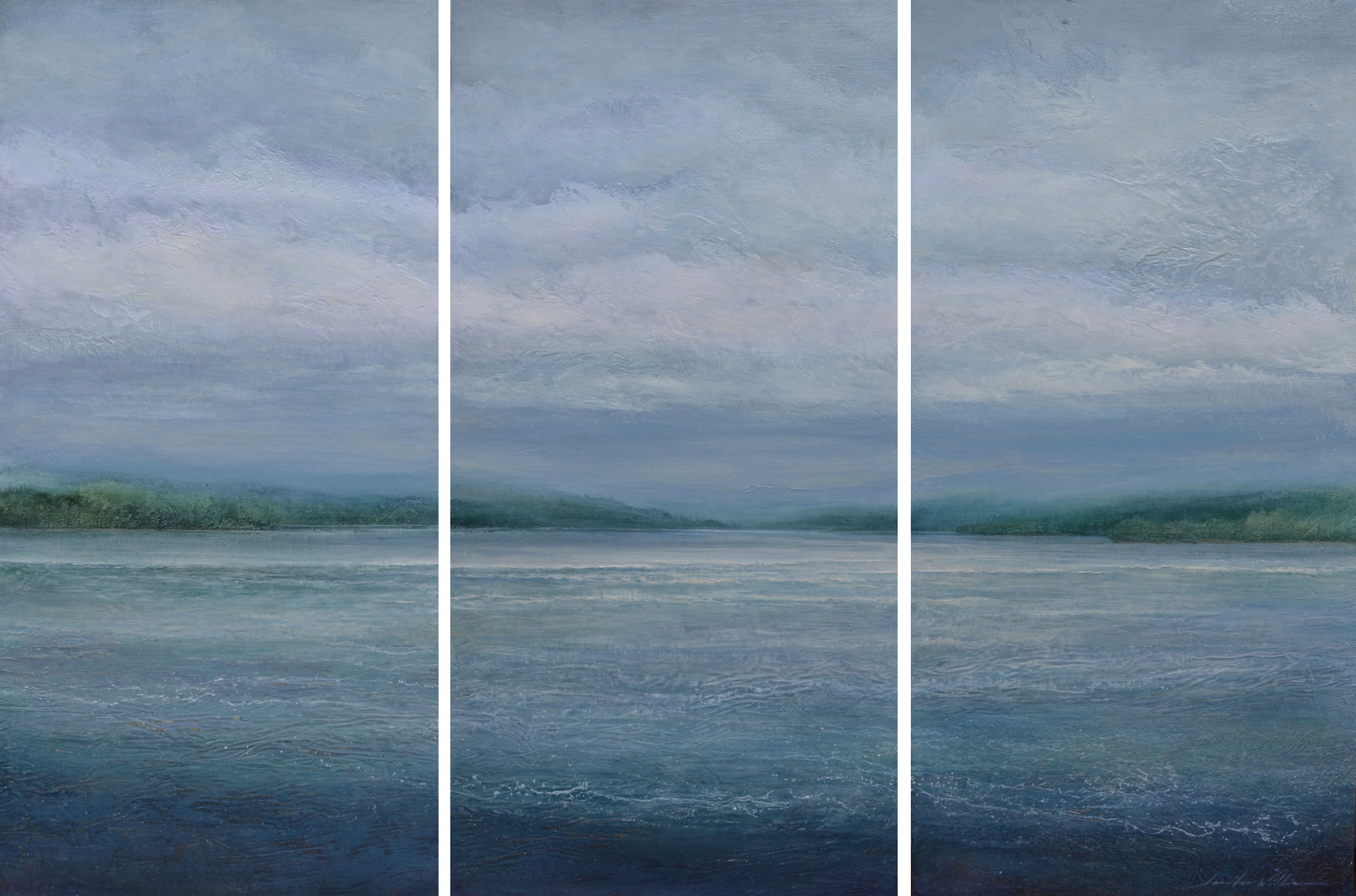 Columbia Drift, triptych 48”x72” mixed media-SOLD
