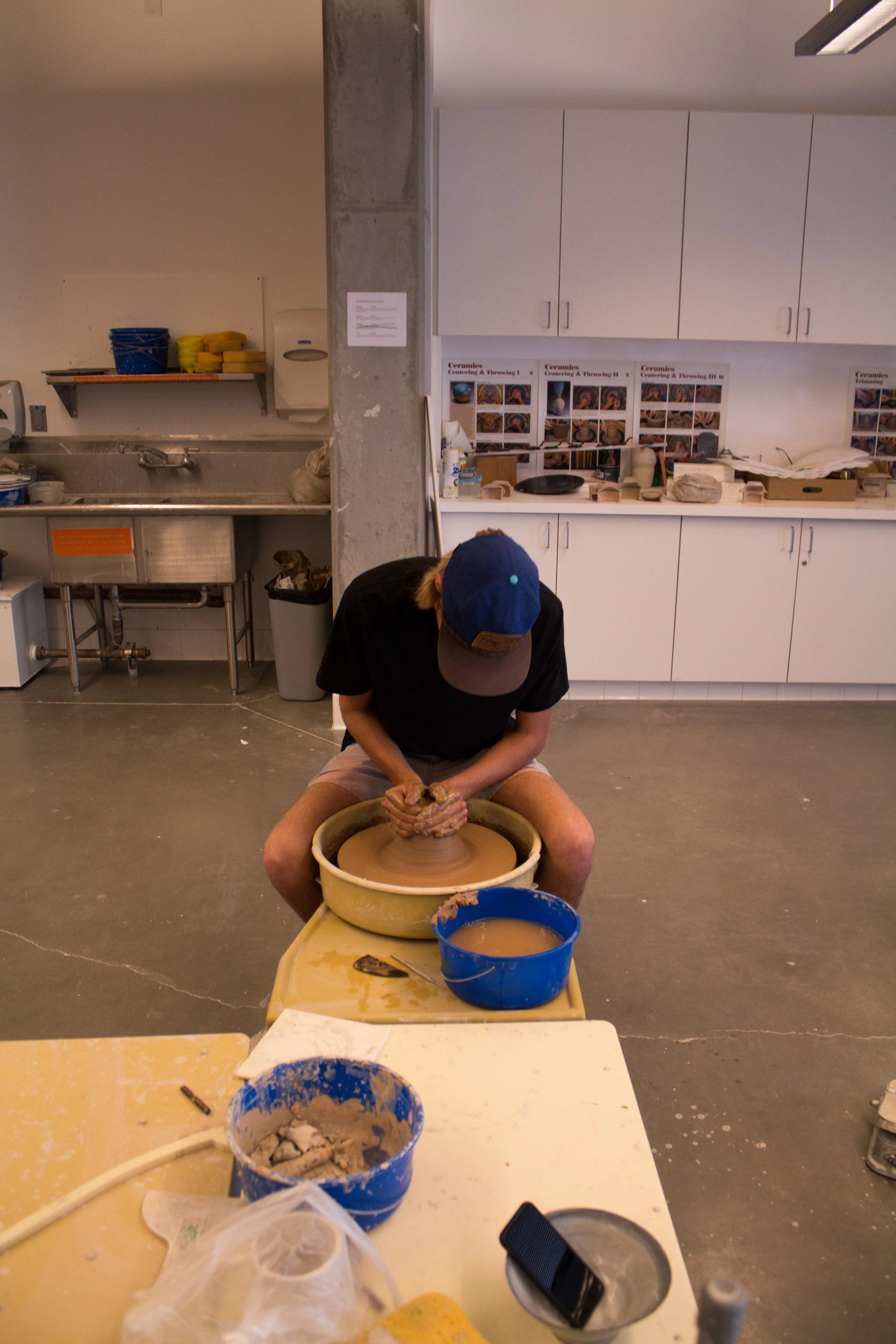 A new friend, Beau Brown. The dude shreds on the wheel. He made a ton of pottery in his ceramics class and crafted a coffee mug for yours truly.