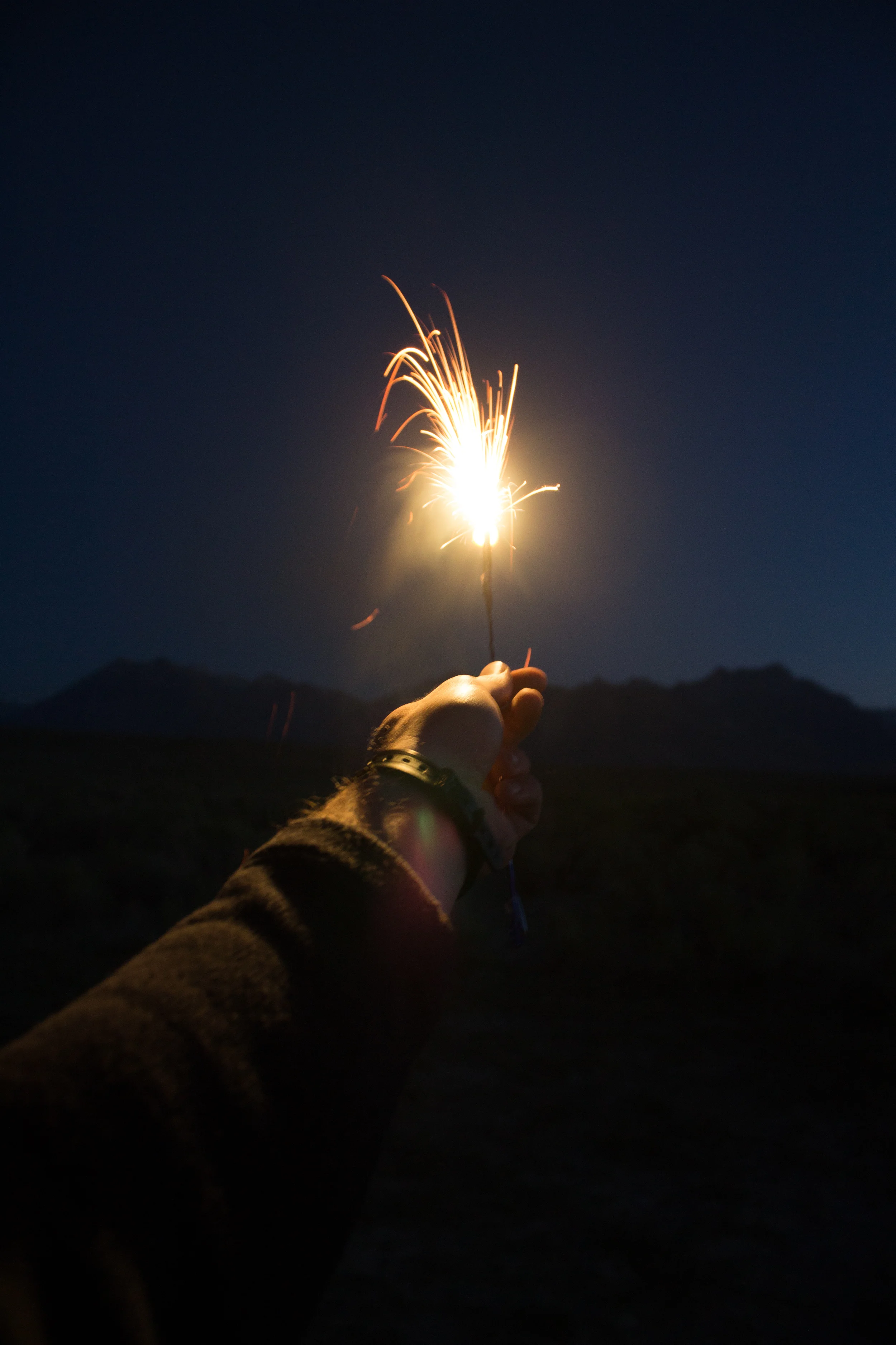 Celebrating the 4th on our first day in the mountains. We hiked a nearby hill from our camp and watched the Bishop firework show all the way from Owens Valley.