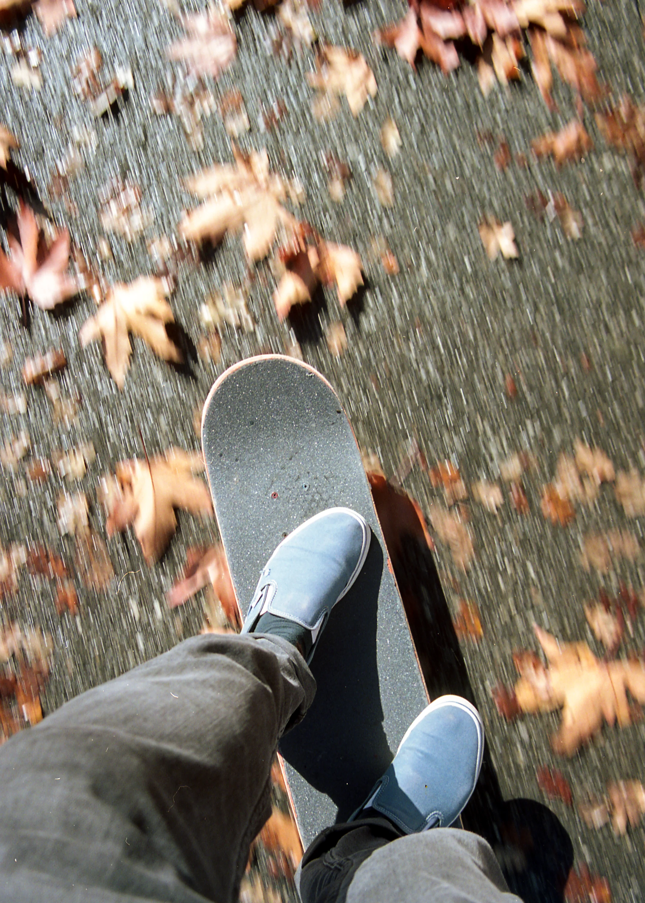 Sidewalk surfing.