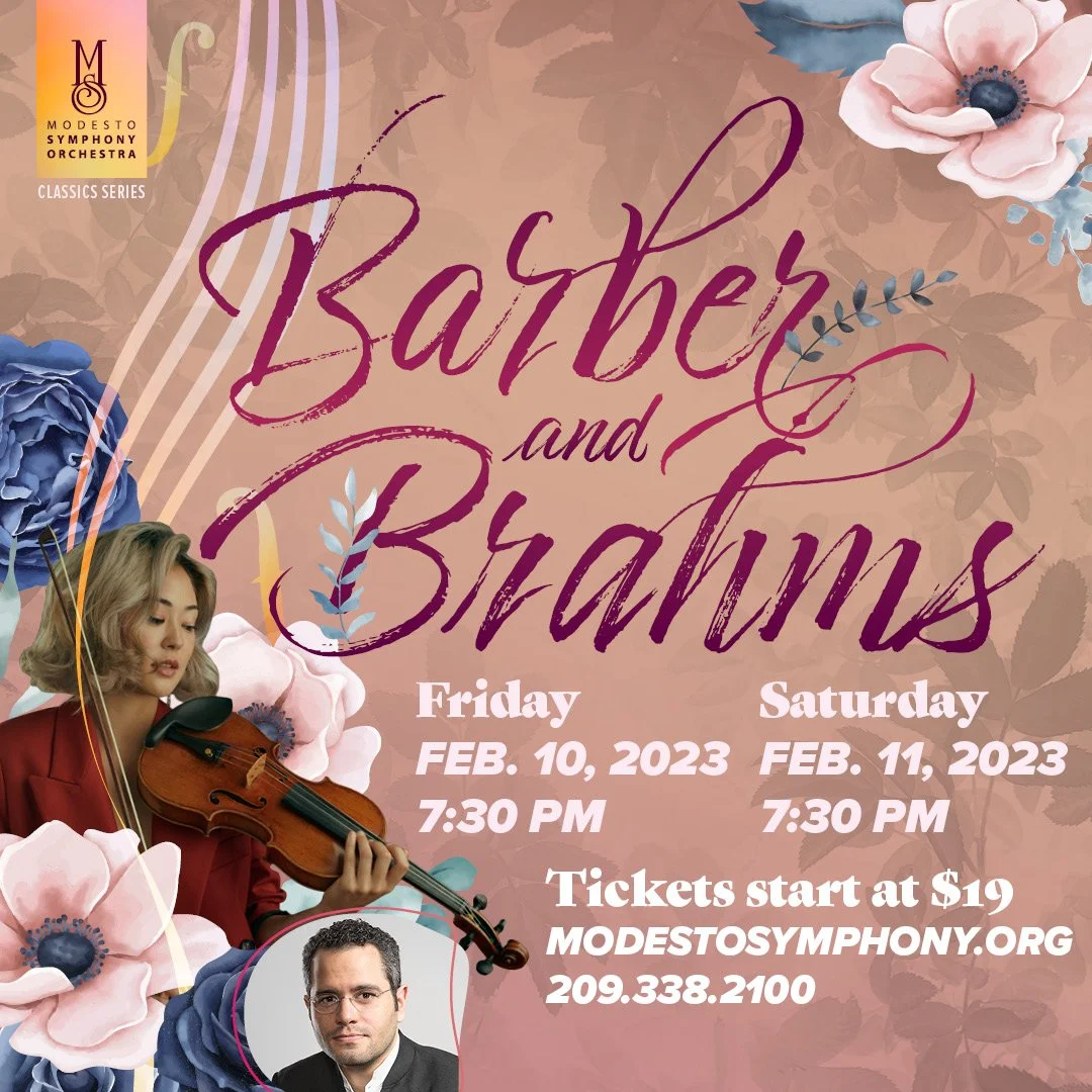 Press Release: Modesto Symphony Orchestra Performs Barber & Brahms February 10 & 11