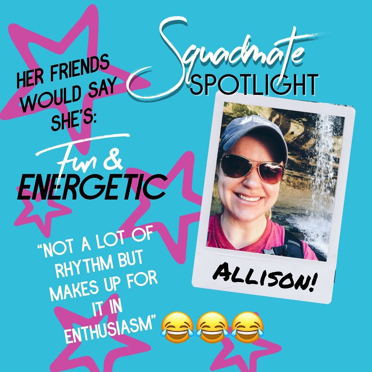 It&rsquo;s #SquadmateSpotlight time! This week we get to show love to our super fun pal Allison! She&rsquo;s always a blast to dance with and is not afraid to drop it LOW when asked ( or anytime, really 😉) Shout out to Sophia a.k.a. Captain Linergiz