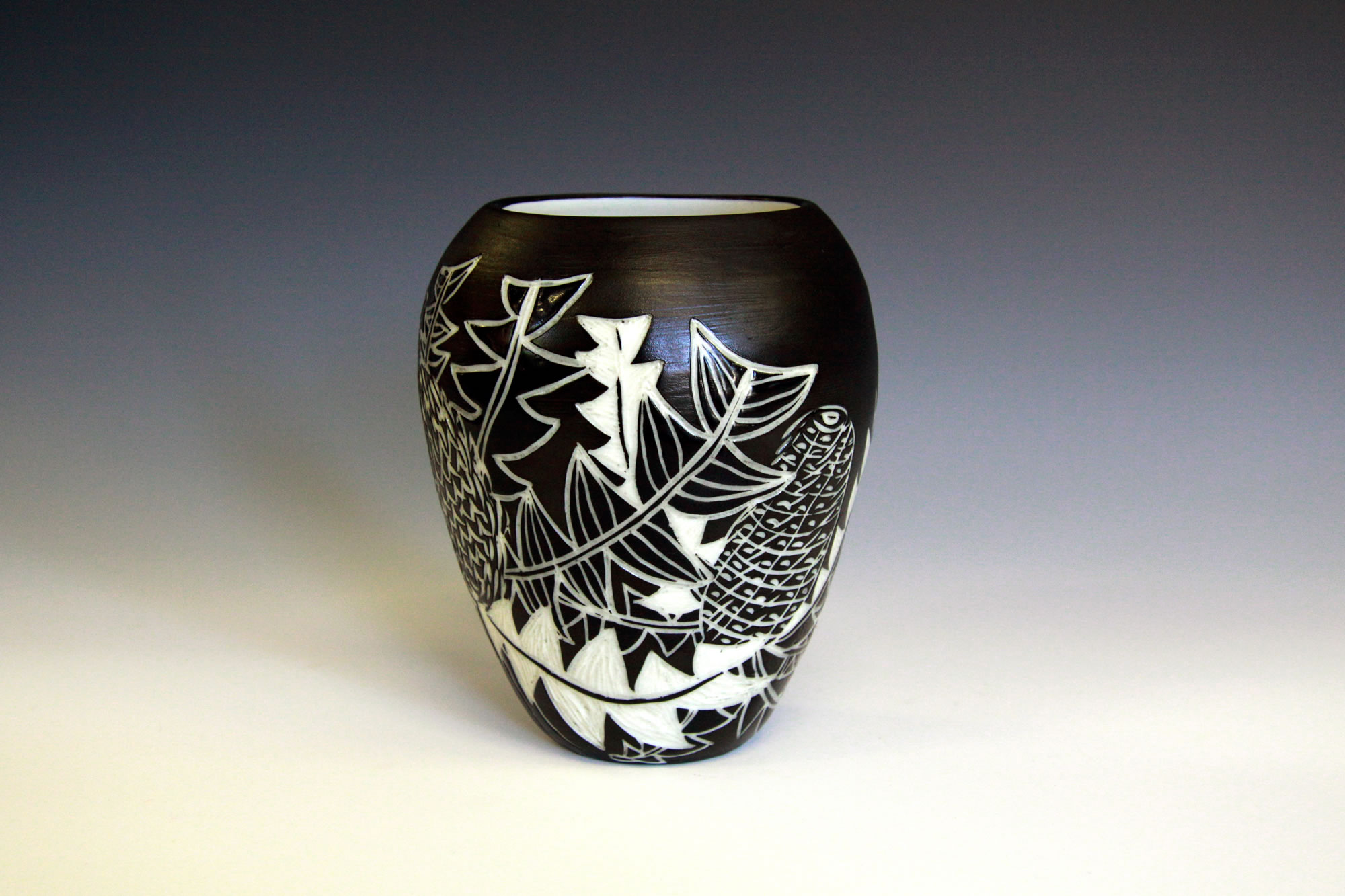 Black and White Banksia wrapped design