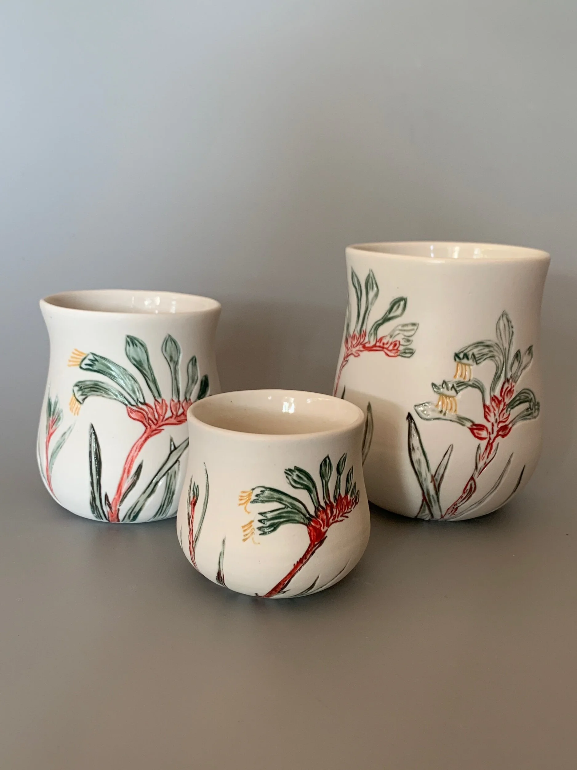 Red and Green Kangaroo Paw - Vases