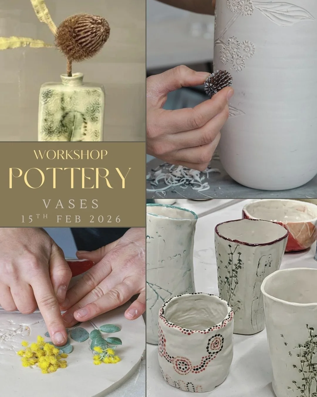 Pottery Workshop- Slab Built Textural Vase