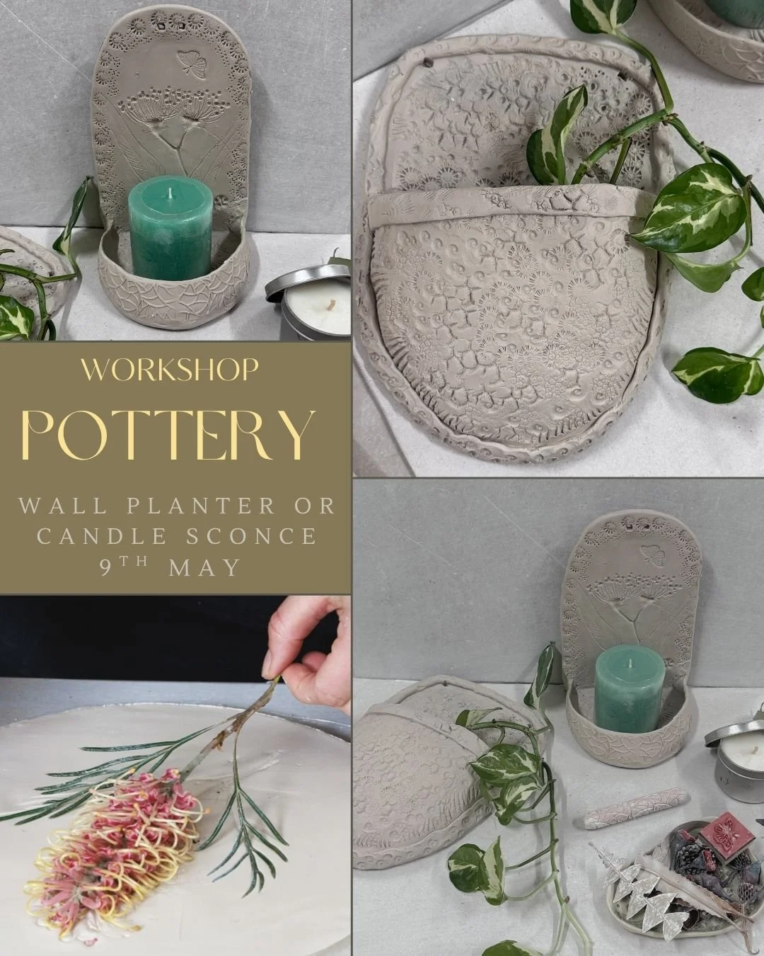 POTTERY WORKSHOP - Wall Planters or Wall Candle Holders Workshop