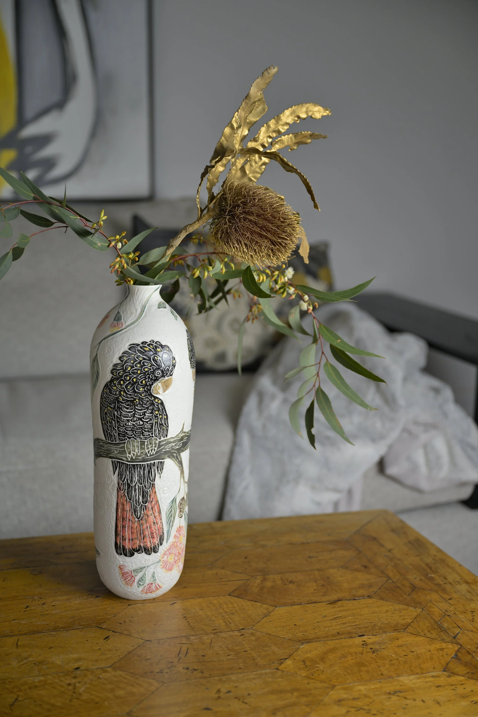 Red-tailed black cockatoo vase (Copy)