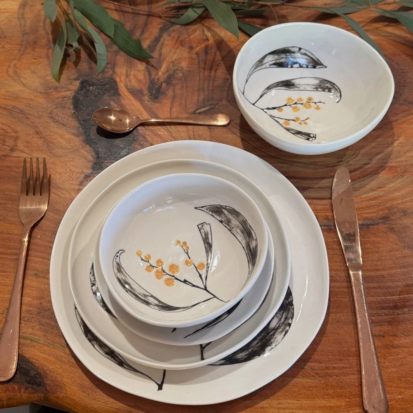 Bowls with Wattle Designs