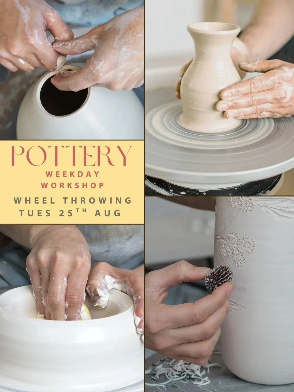 POTTERY CLASS - Wheel throwing [Tuesday, 25th August]