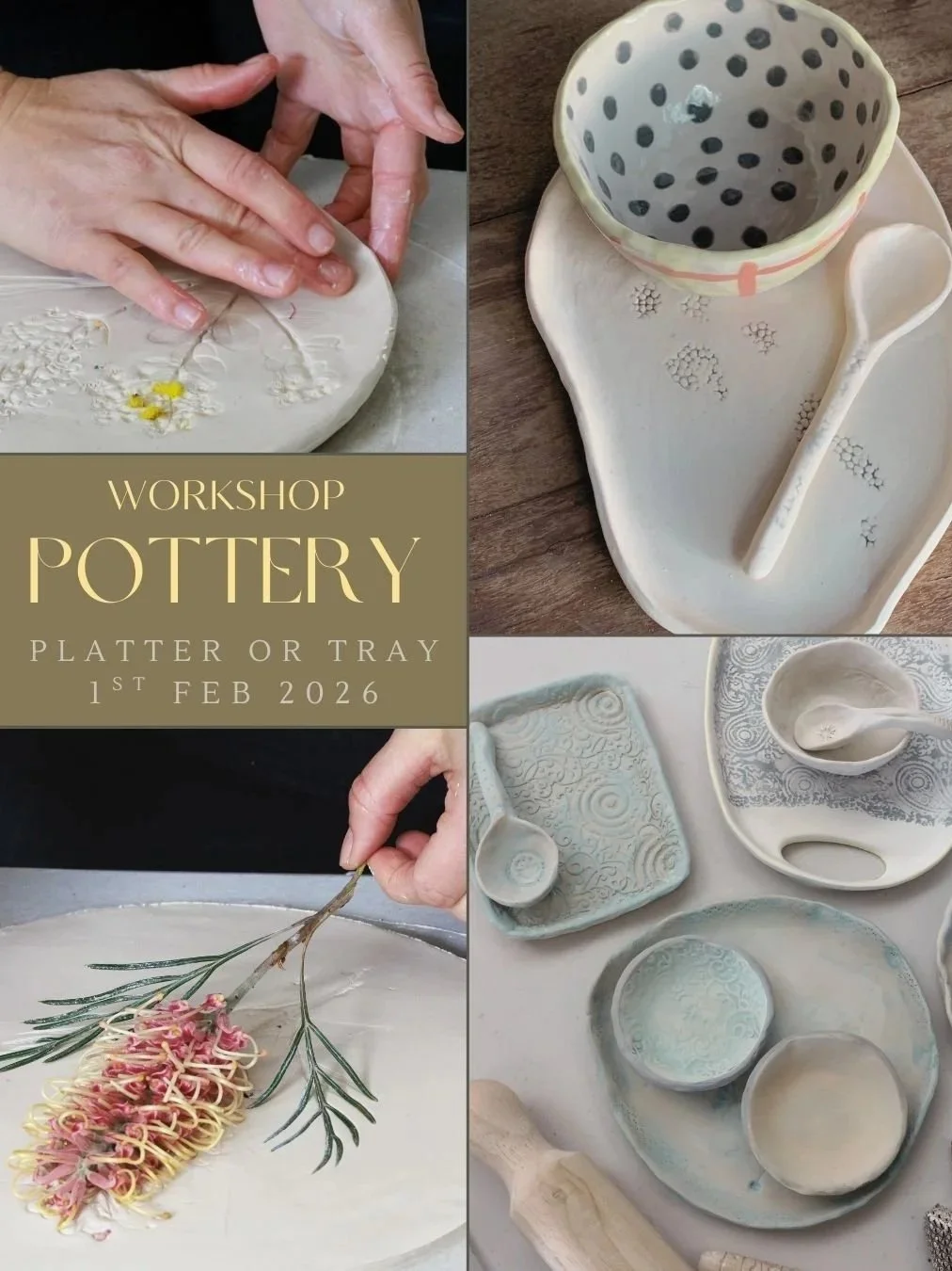 WORKSHOP - Cheese platter and mini bowl with spoon [Sunday, 1 Feb]