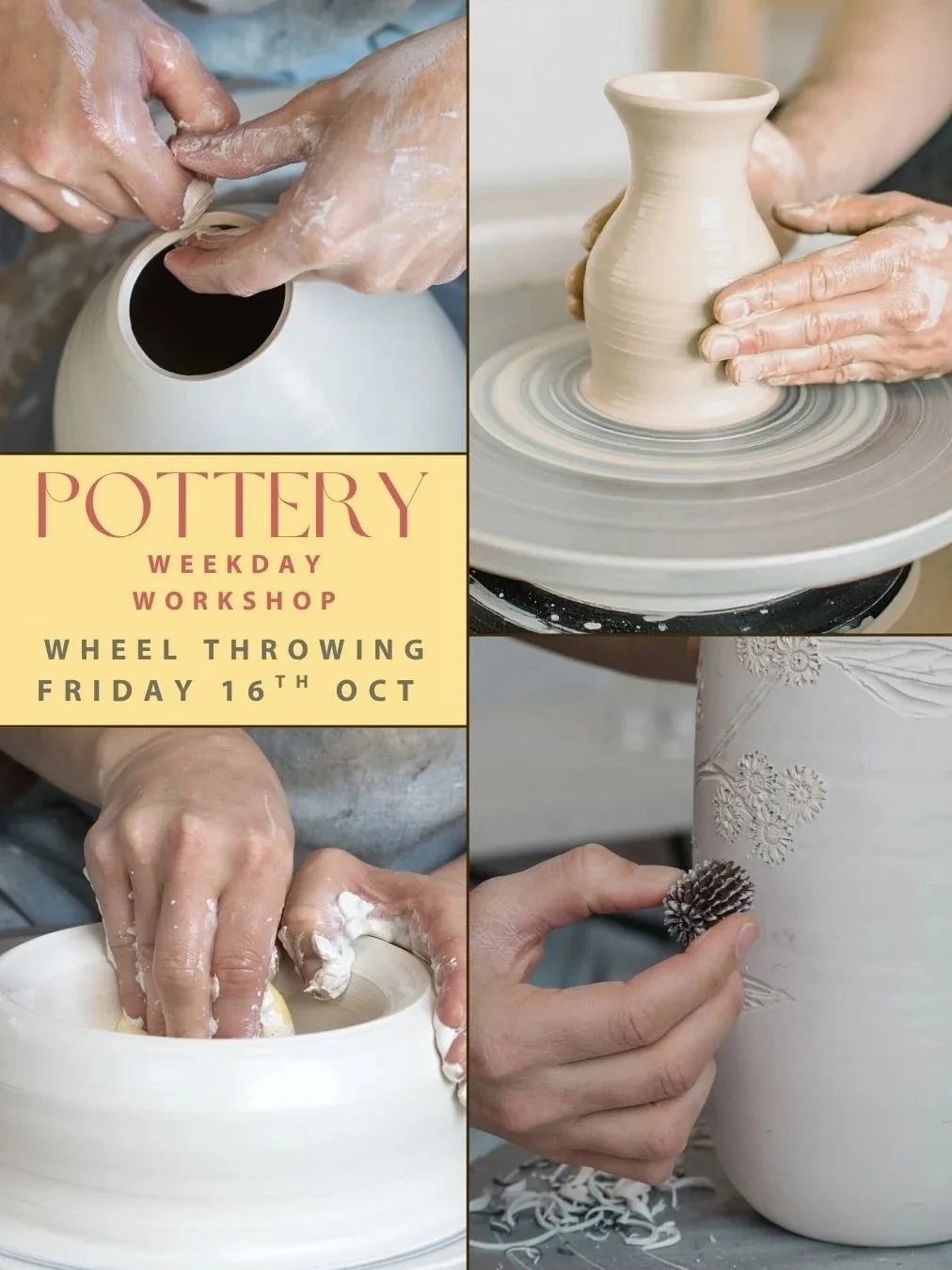 POTTERY CLASS - Wheel throwing [Friday, 16th October]