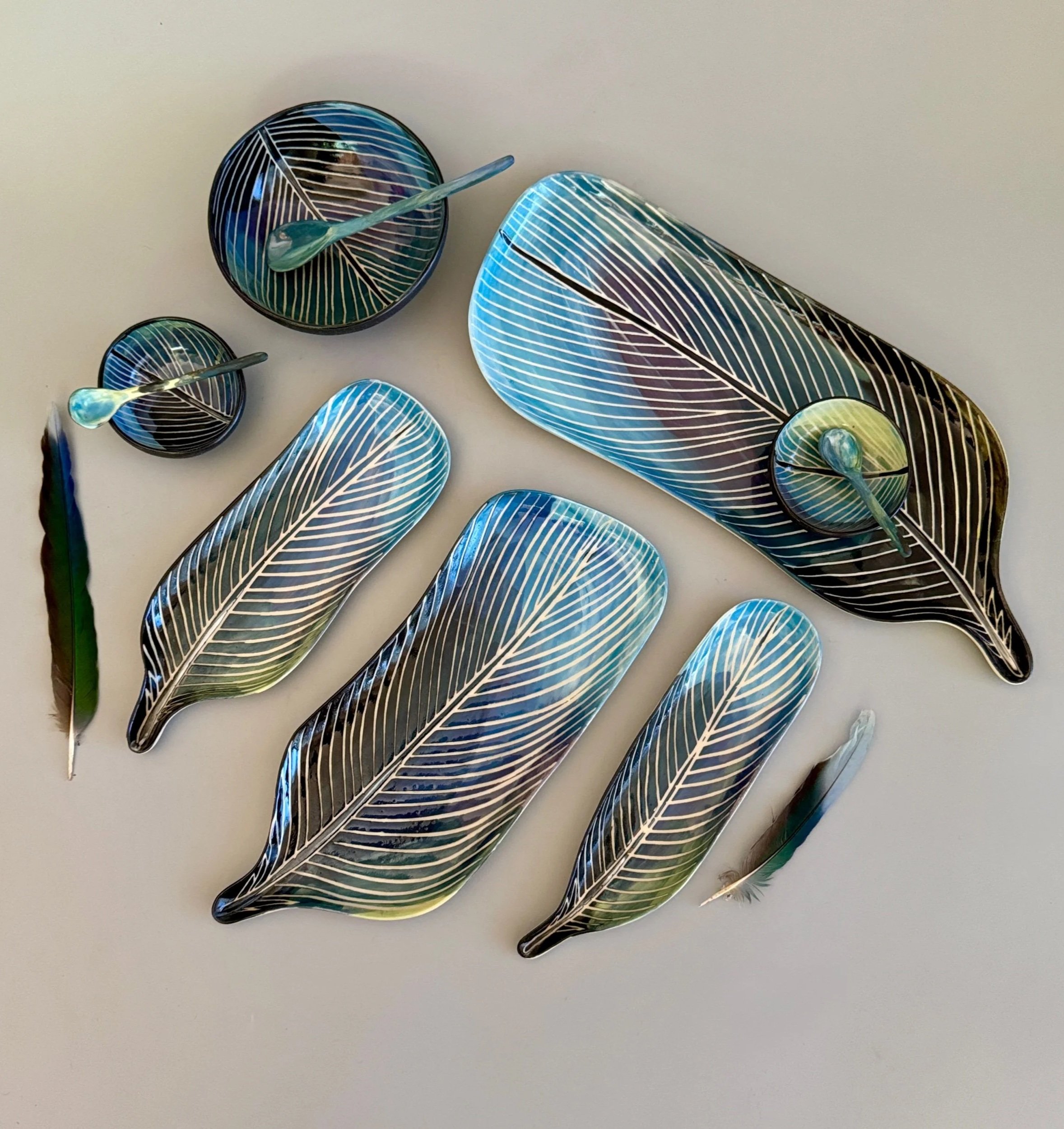 Australian Ringneck - Sgraffito plates 