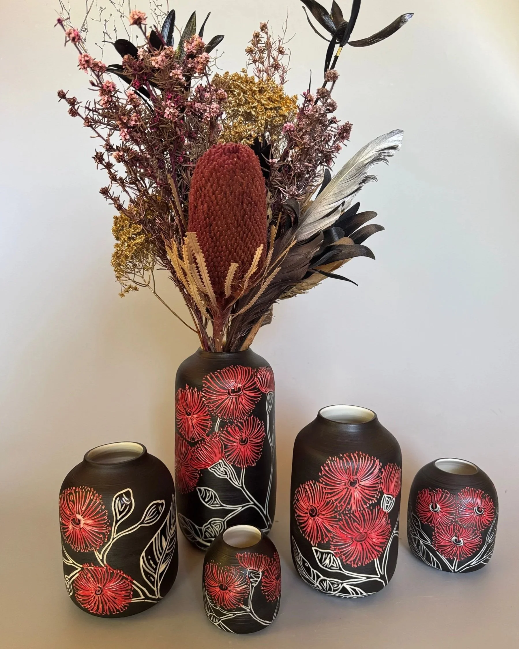 Red Flowering Gum Vase