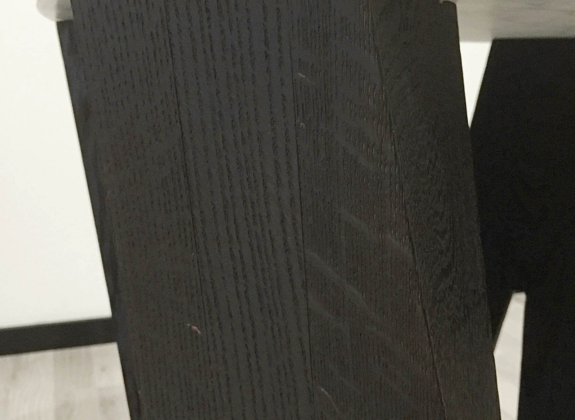 Close up shot of the rich flambé oak.