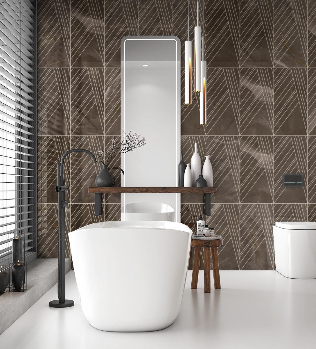Mind Over Matter, Pattern A, Grande Scale, Pulpis Polished, Biscuit Grout