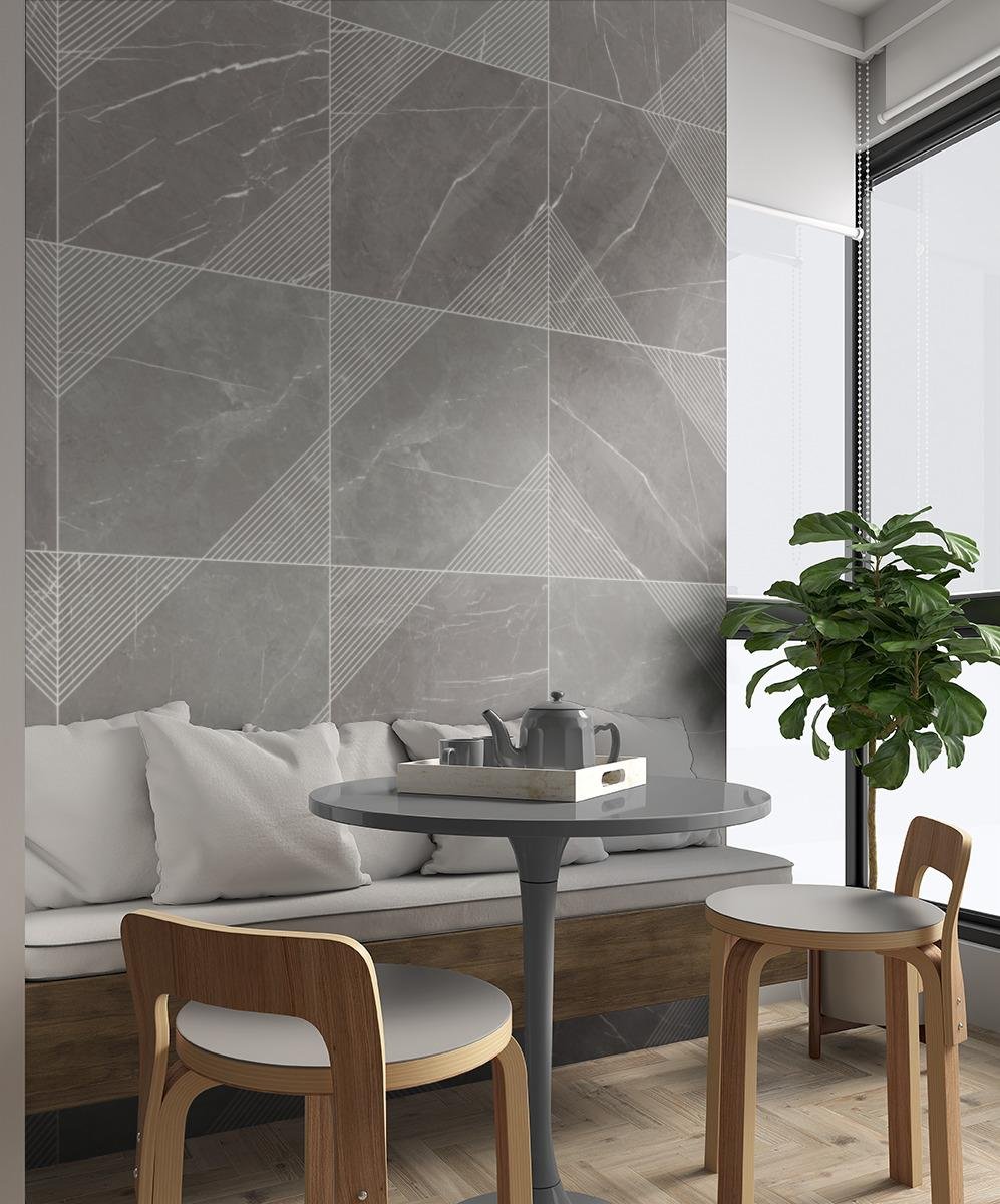 Edgy 1, Pattern C, Grande Scale, Impero Matte, Warm Gray Grout