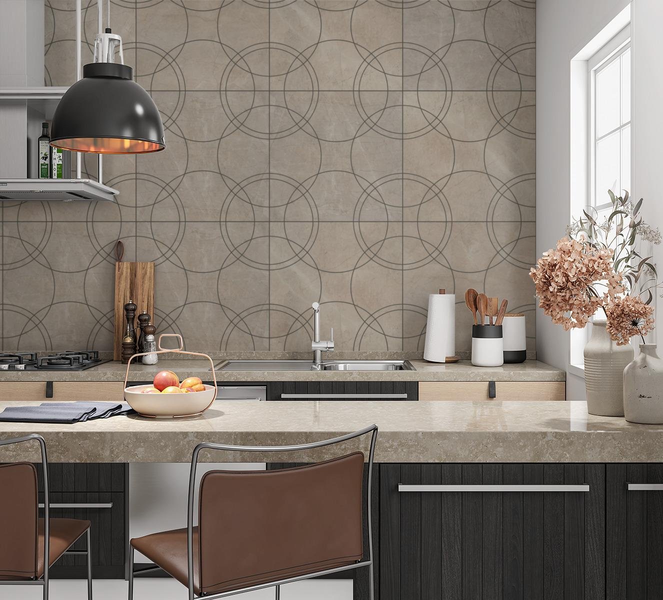 Modern Classic, Pattern A, Grande Scale, Arcadia Matte, Charcoal Grout