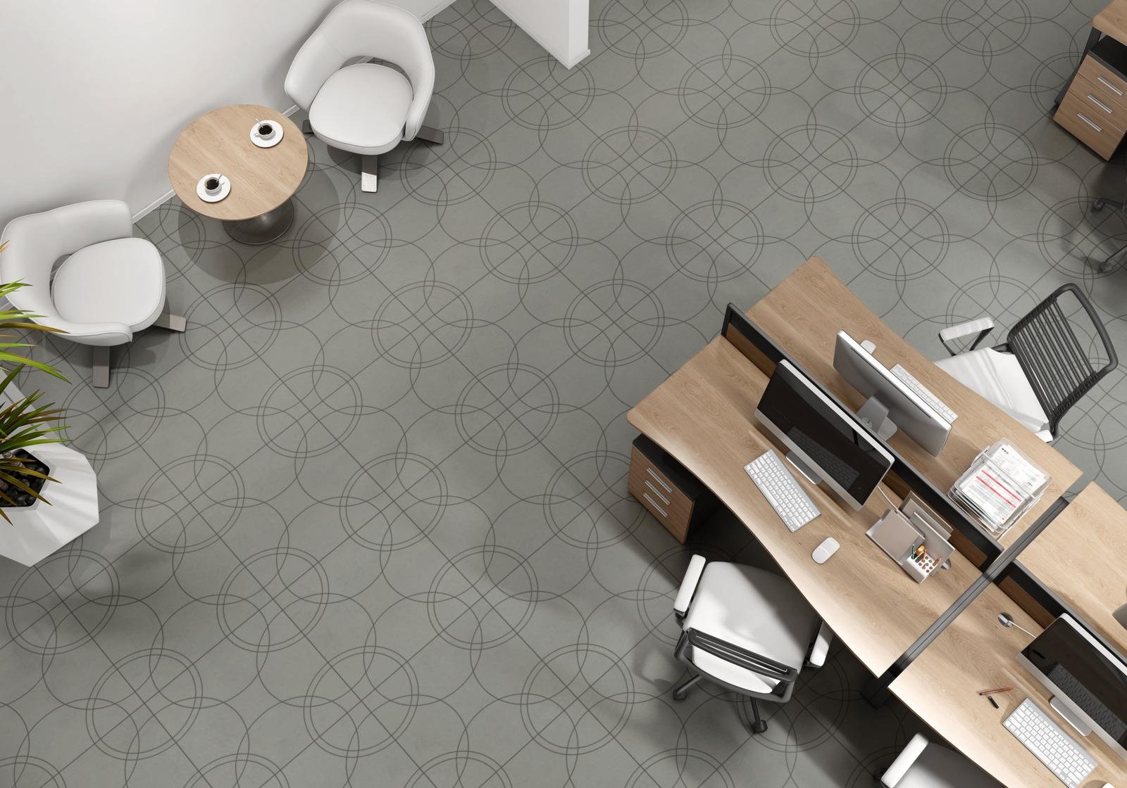Modern Classic, Pattern A, Grande Scale, Concrete, Charcoal Grout 