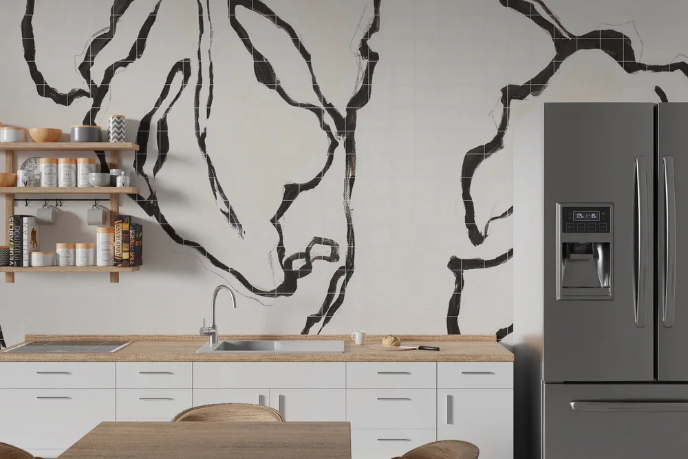 Luxury Hand-Crafted Morning Monstera Mural Tiles - Custom Zellige Art |  Audrey Lane  Audrey Lane