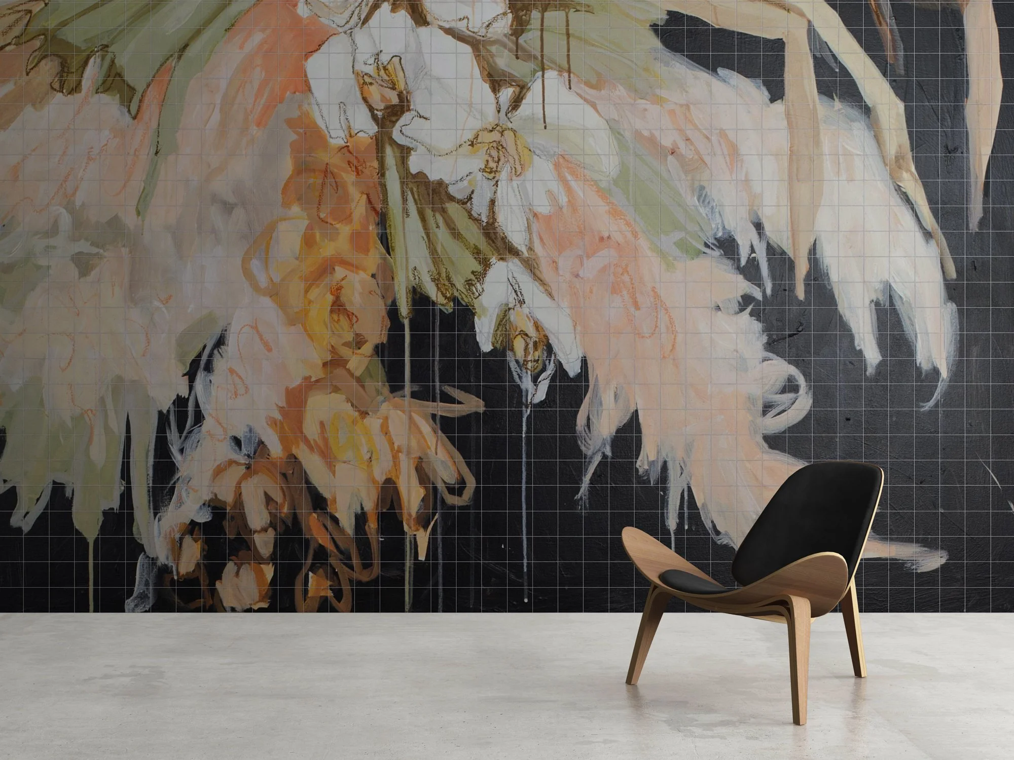 Luxury Hand-Crafted Pampas & Palm Mural Tiles - Custom Zellige Art