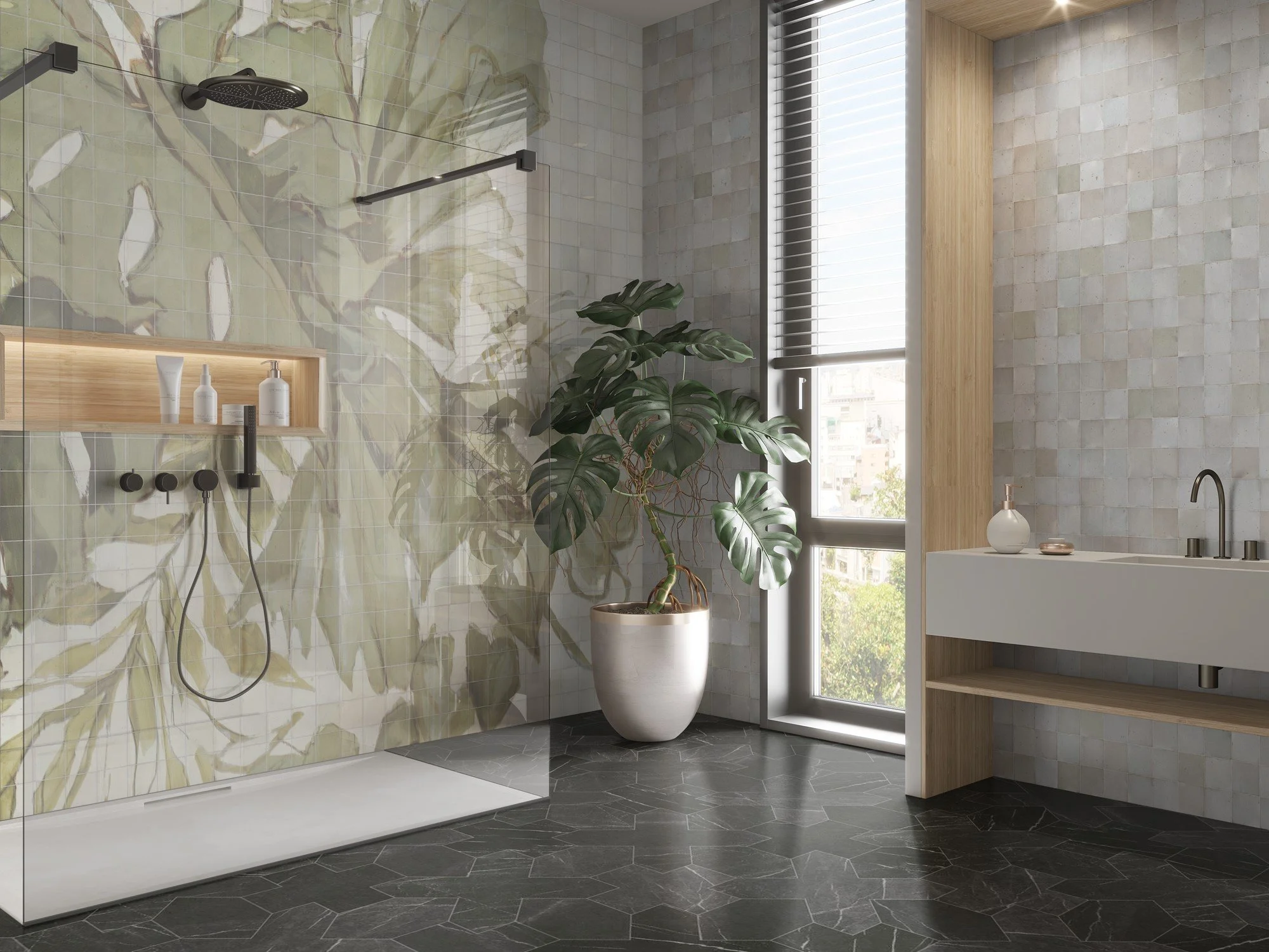 Luxury Hand-Crafted Veriegated Mural Tiles - Custom Zellige Art