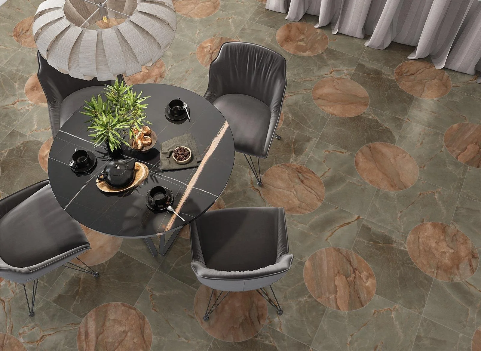 Moder Bliss, Pattern A, Max Scale, J'Adore Matte, Nuage Matte, Warm Gray Grout