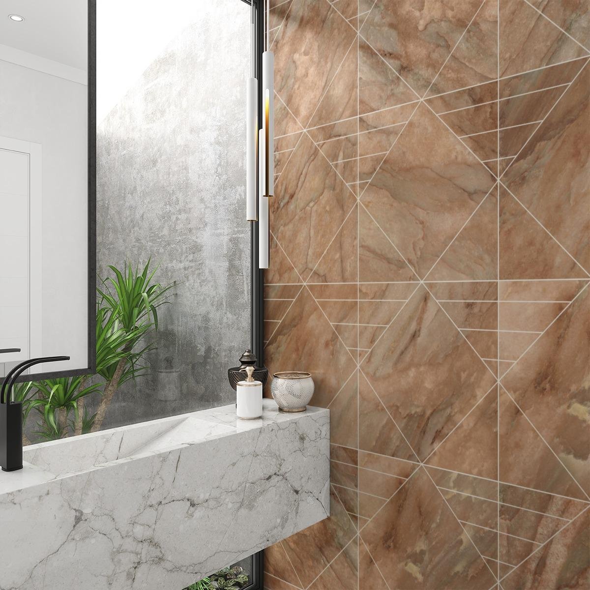 Trek, Pattern A, Grande Scale, Nuage Matte, Eggshell Grout