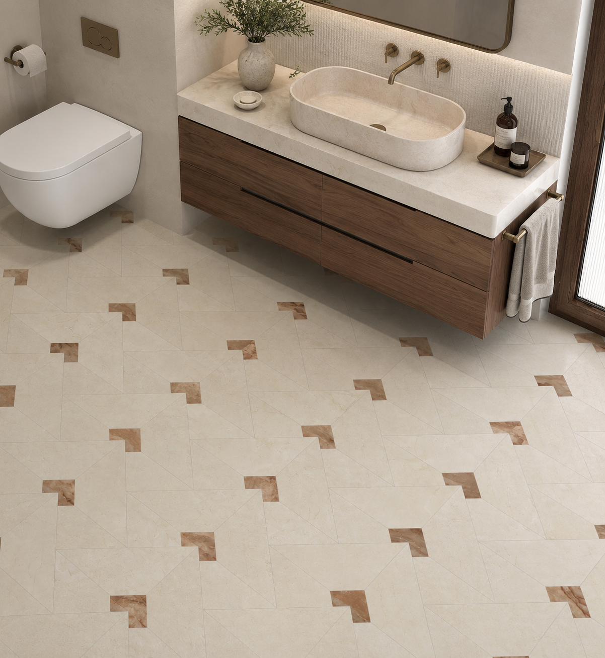 A Little Grace, Pattern A, Grande Scale, Marfil Matte, Nuage Matte
