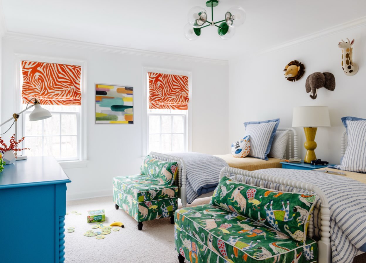 A child&rsquo;s space can be playful and sophisticated. In this young boy&rsquo;s bedroom we created an elevated safari retreat built for both high-energy days and restful evenings. 

@janebeilesphoto @easternaccents @duttonbrown @crateandbarrel @cur