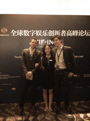 QingDao, China: UK and Chinese Government Representatives pose with our CEO and Creative Director.