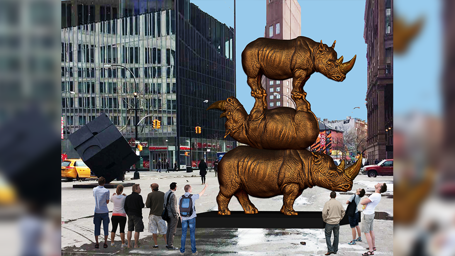 The world's biggest rhino sculpture to be installed in New York City