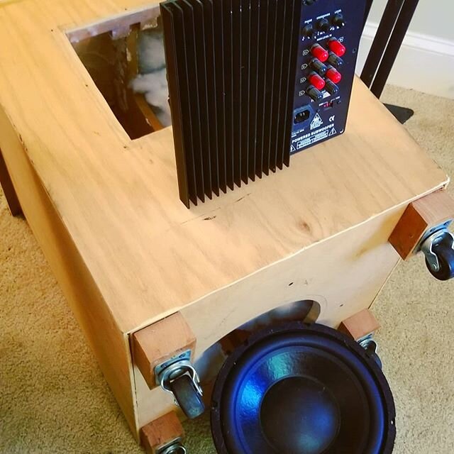 Enjoying taking a nostalgic look at my high school handiwork with Paul West. We built this subwoofer it in 2006. The amp has started to hum (I suspect a DC offset in my house... though I'm not sure) so I'm moving it into another room, and running wir